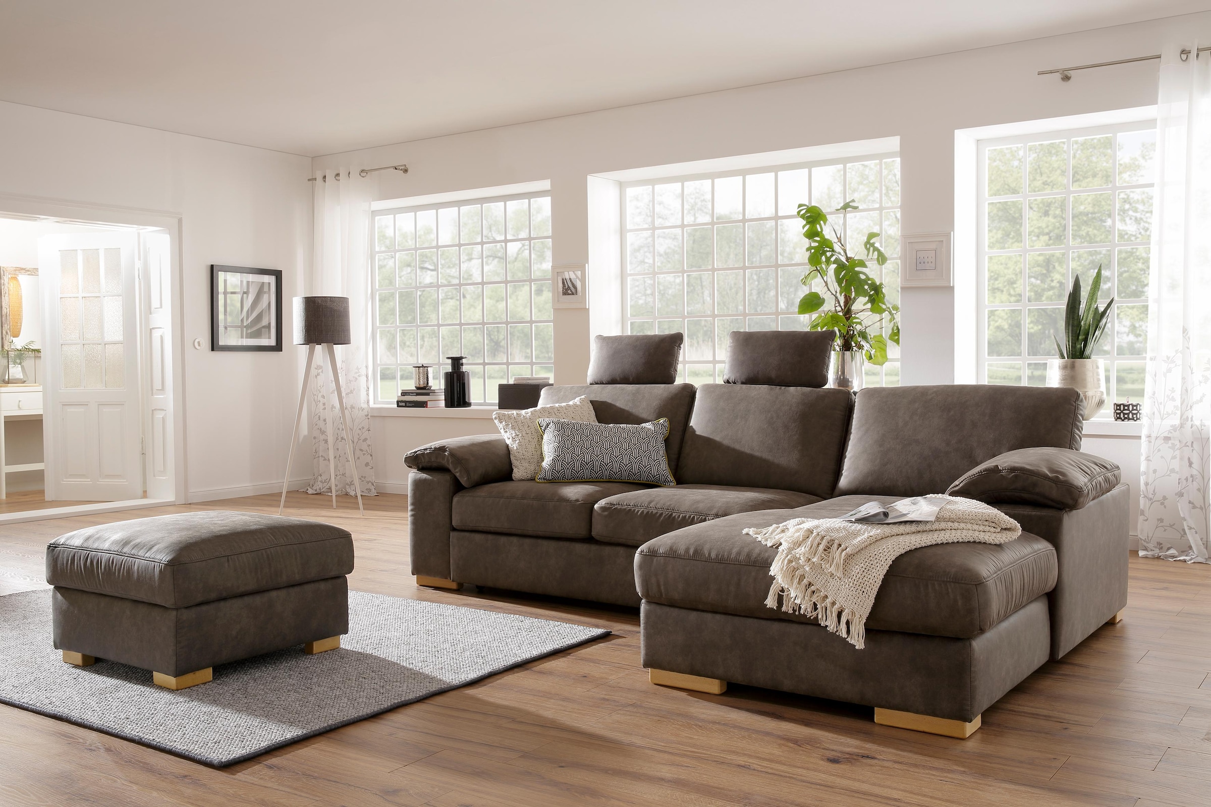 Home affaire Ecksofa »Ventura L-Form«, wahlweise mit Bettfunktion und Bettf günstig online kaufen