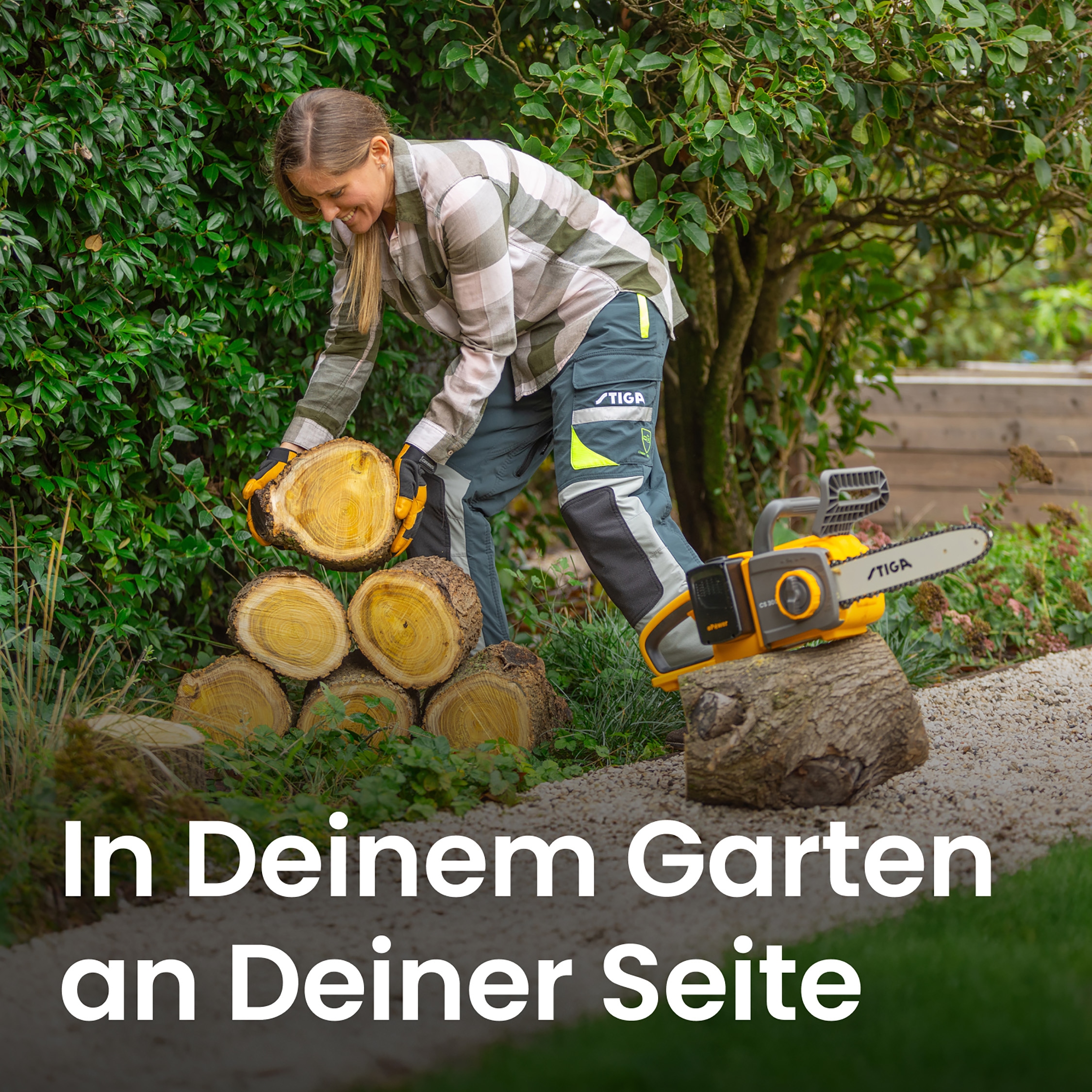 STIGA GARDEN Akku-Kettensäge »CS 300e« 12" Schwert, inkl. 2x 4 Ah Akku und Ladegerät