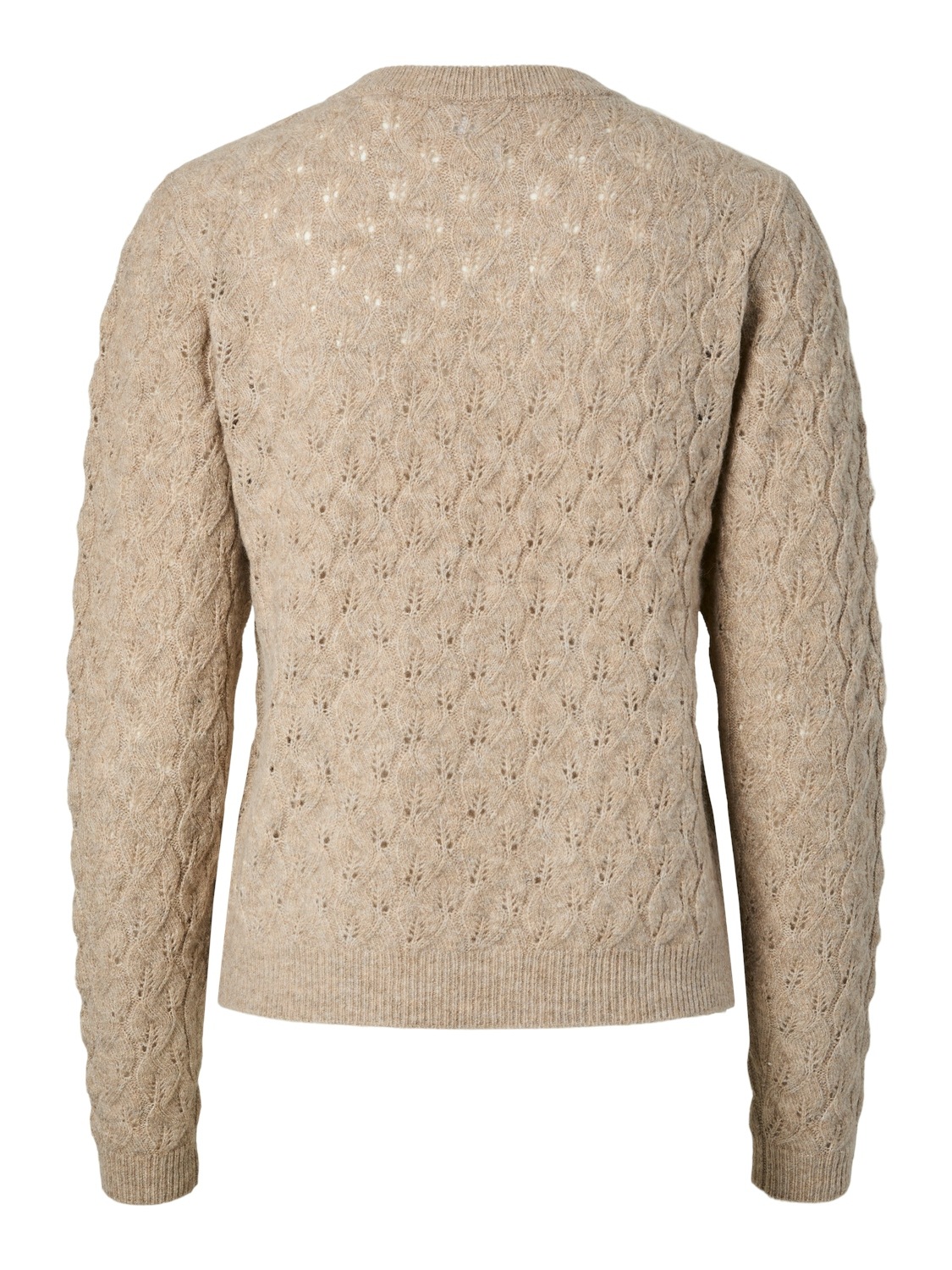 pieces Rundhalspullover »PCLELOU LS O-NECK KNIT  NOOS BC« Materialmix