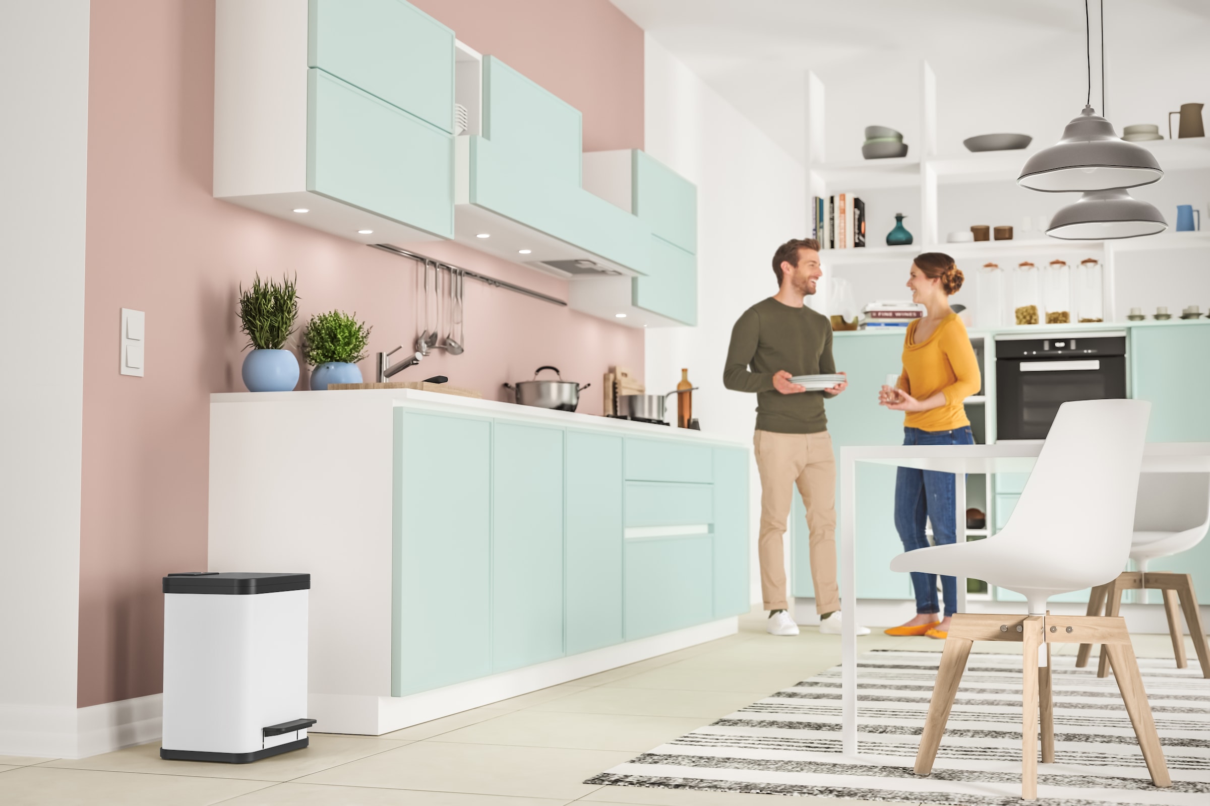 Hailo Mülleimer »Öko duo Plus M«, 2 Behälter, 18 l, Stahlblech o. Edelstahl, Kunststoff Inneneimer, Made in Germany