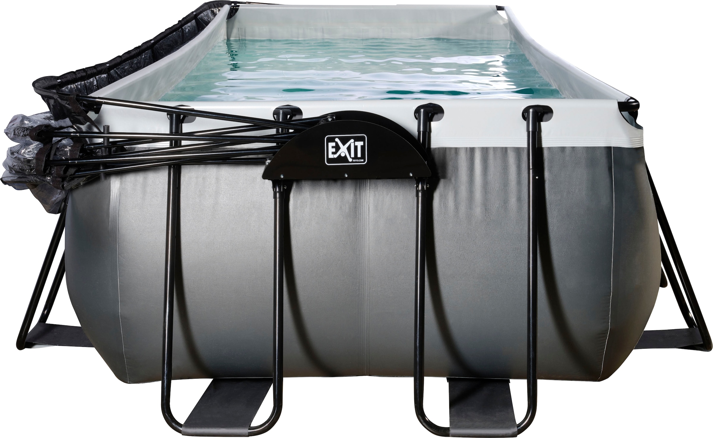 EXIT Framepool »inkl. multifunktionaler Abdeckung & Wärmepumpe«, (Set, 5 tlg.), 250x540x122 cm, mit Sandfilteranlage, Wärmepumpe, Sicherheitsleiter