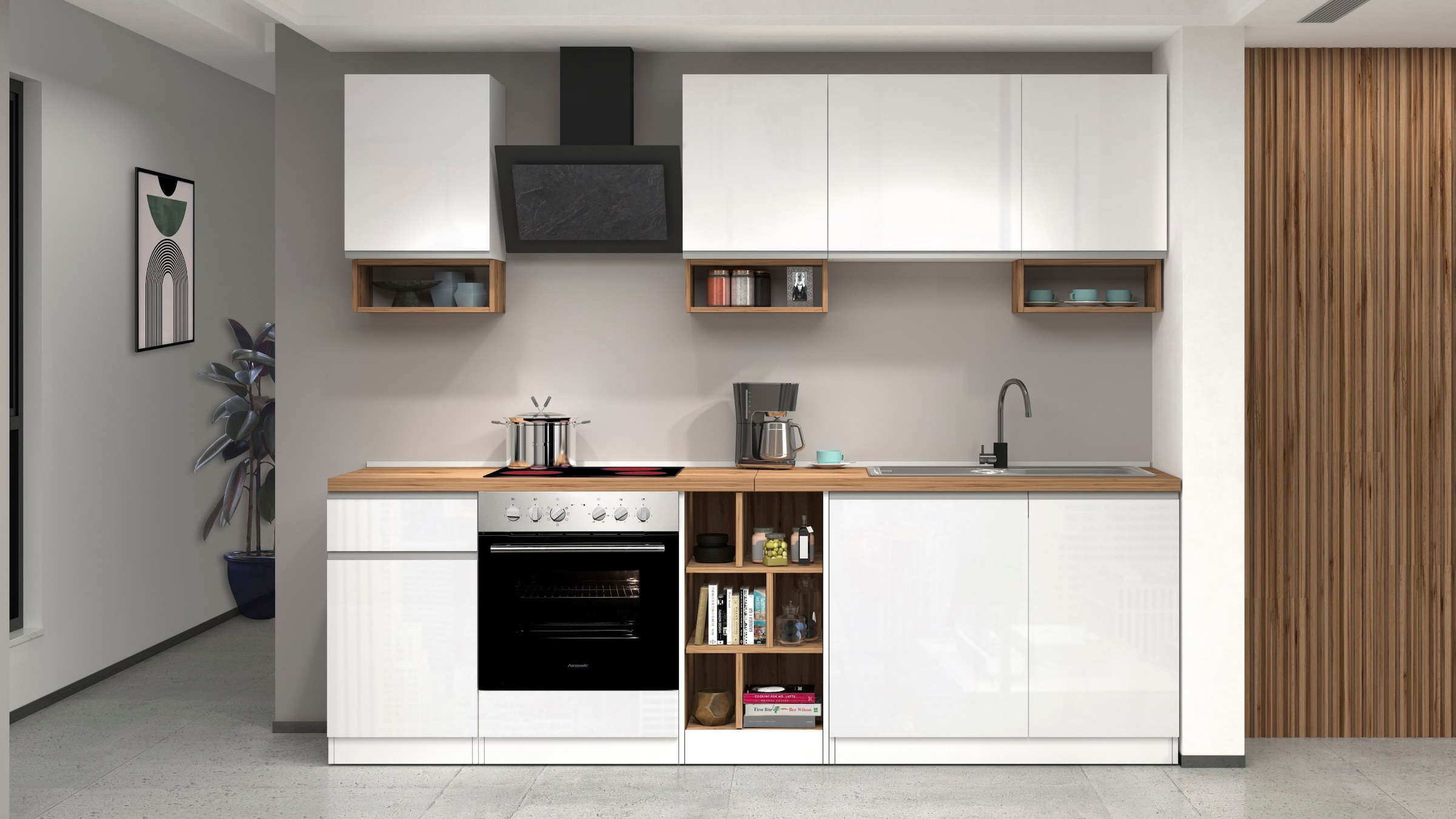KOCHSTATION Küchenzeile »KS-Sole«, Breite 256 cm, mit Geschirr-Abtropfschrank, ohne E-Geräte