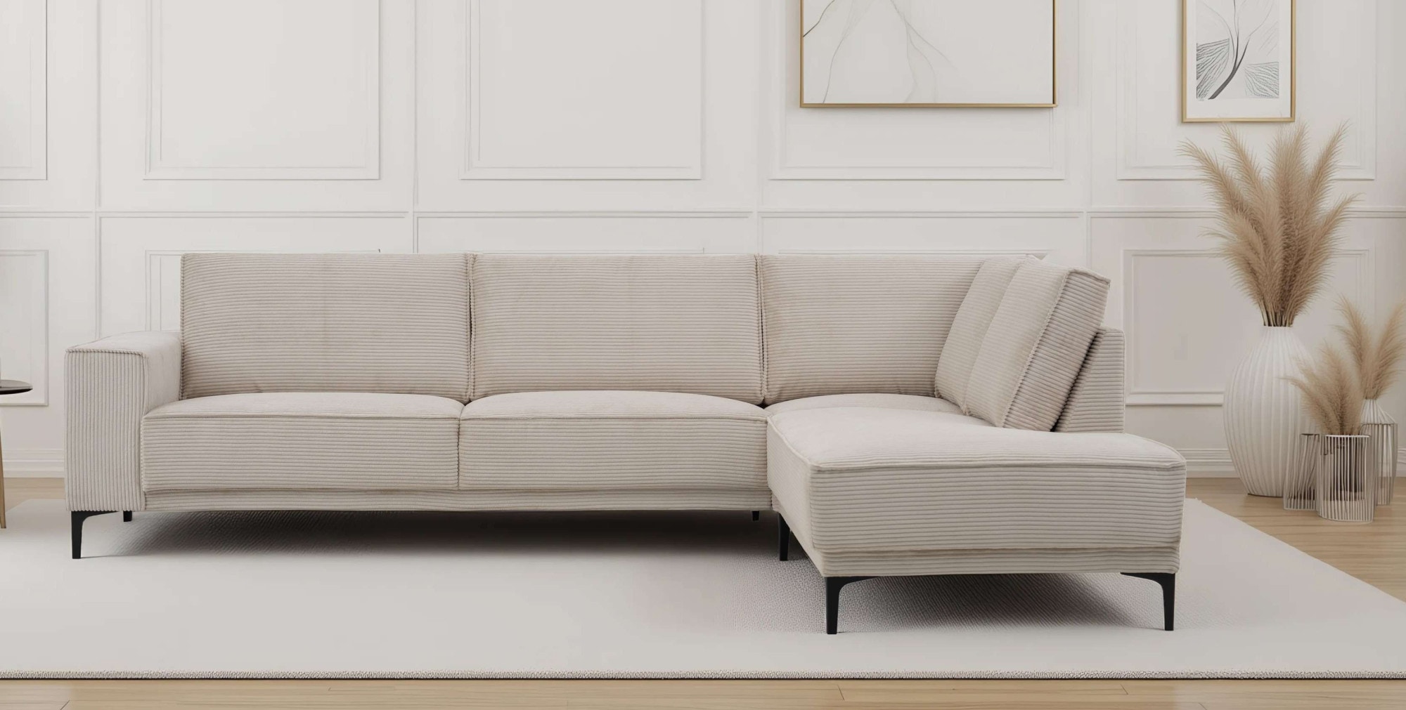 PLACES OF STYLE Ecksofa »Polsterecke Oland, Struktur, Flachgewebe, Luxus-Mi günstig online kaufen