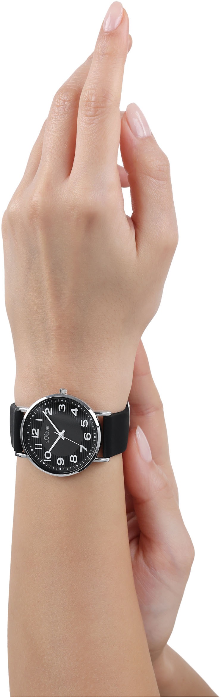 s.Oliver Quarzuhr, Armbanduhr, Damenuhr, analog, Silikonarmband