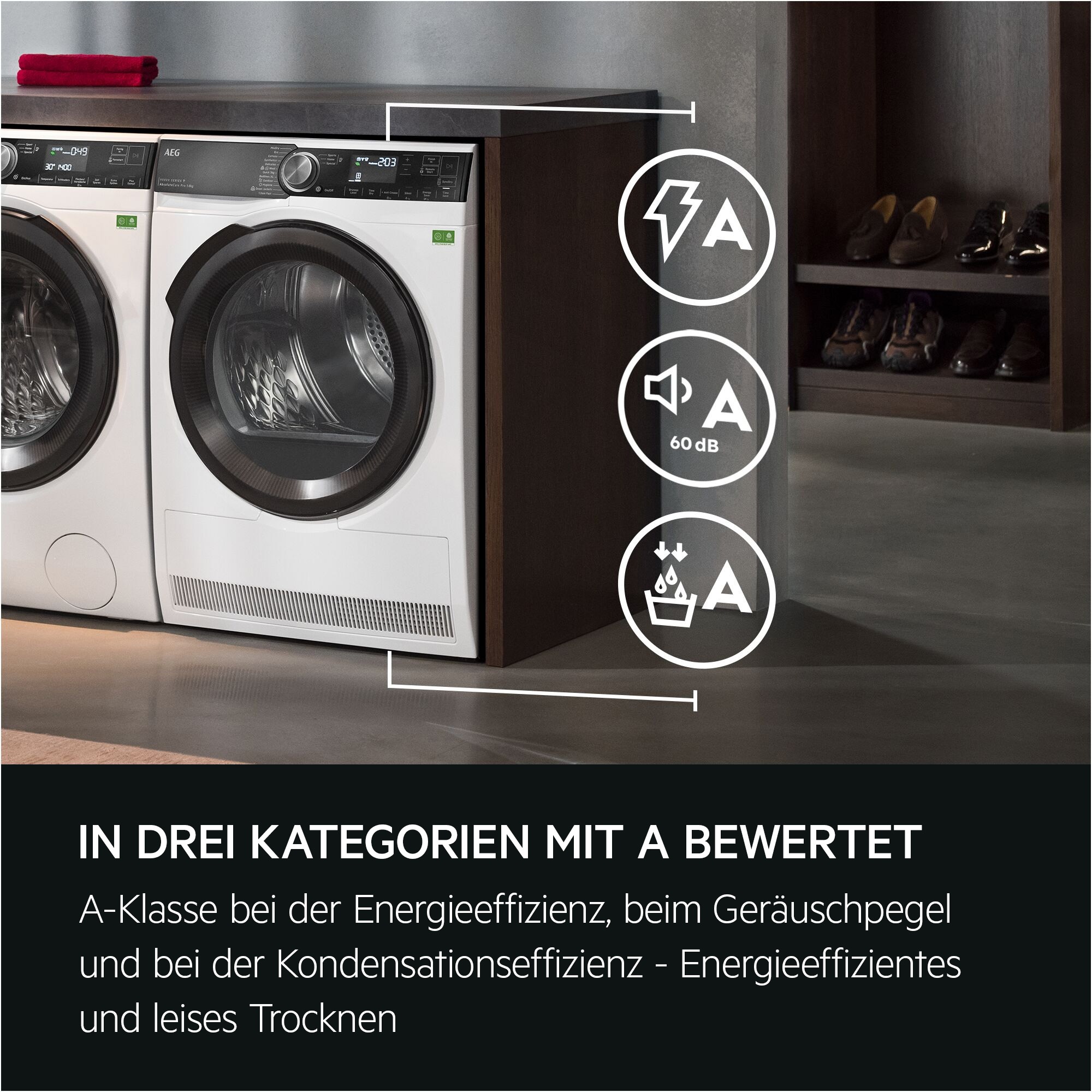 AEG Wärmepumpentrockner »TR9XW80880« SmartDry : Du entscheidest: spare bis zu 50 Min. oder 20% Energie
