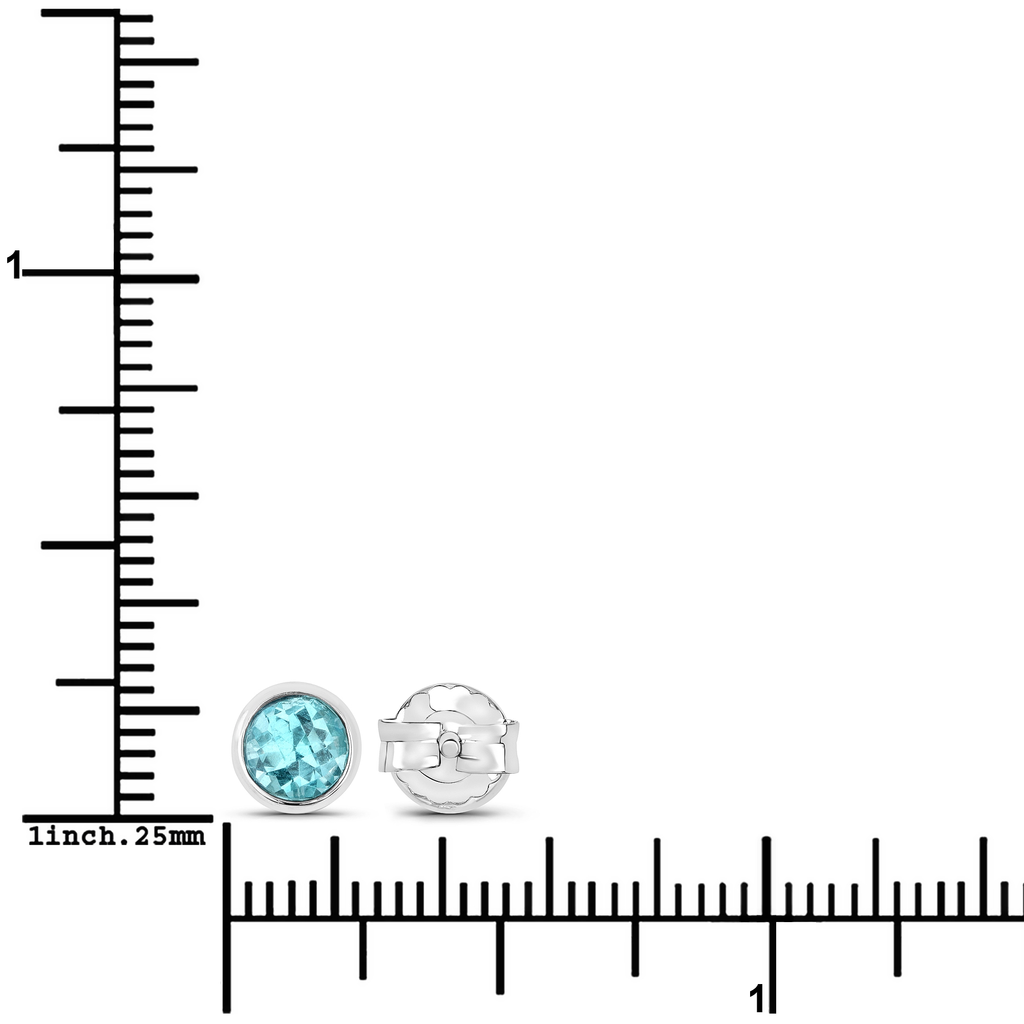 Vira Jewels Paar Ohrstecker »925-Sterling Silber rhodiniert glänzend Apatit blau rund«