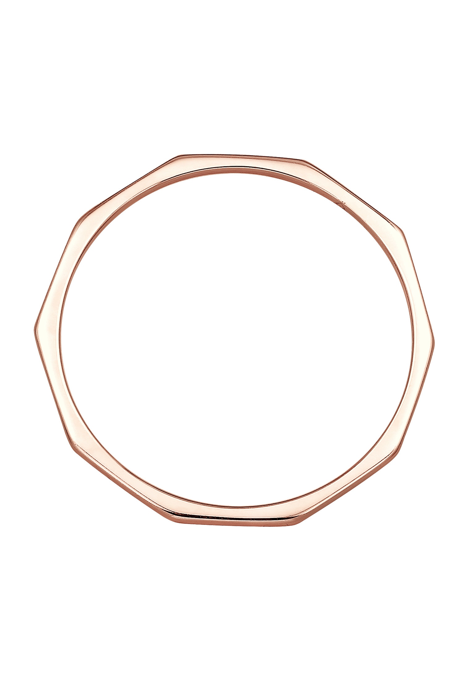 Elli Premium Fingerring »Kantiges Design 750 Rosegold«