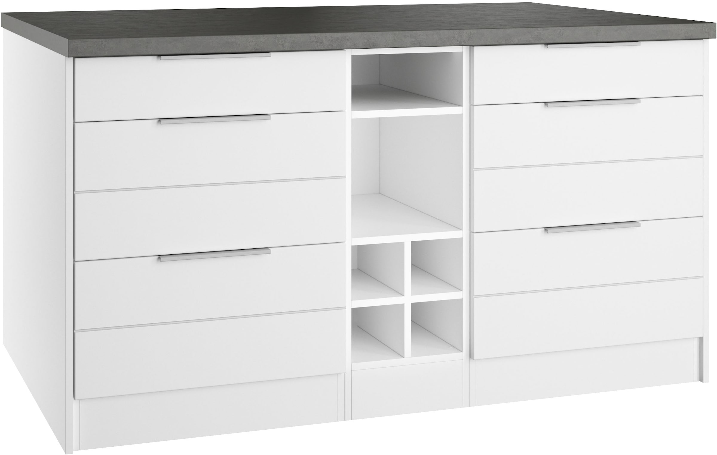 KOCHSTATION Kücheninsel "KS-Luhe, Breite 153 cm, mit Flaschenregal", MDF-Fr günstig online kaufen