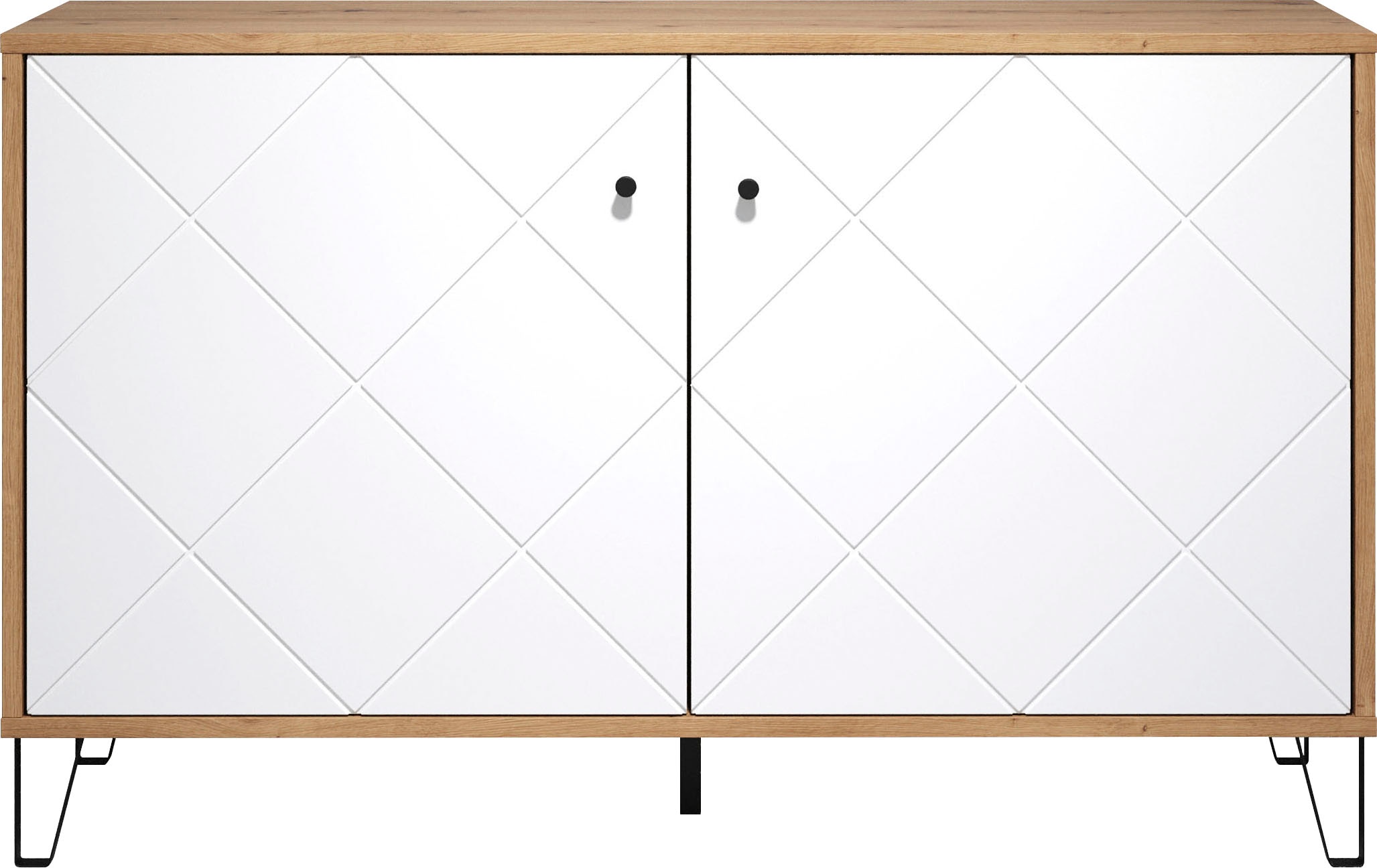 Places of Style Sideboard »Tarragona«, Kommode, Fräsungen in Rautenoptik, Breite 123 cm