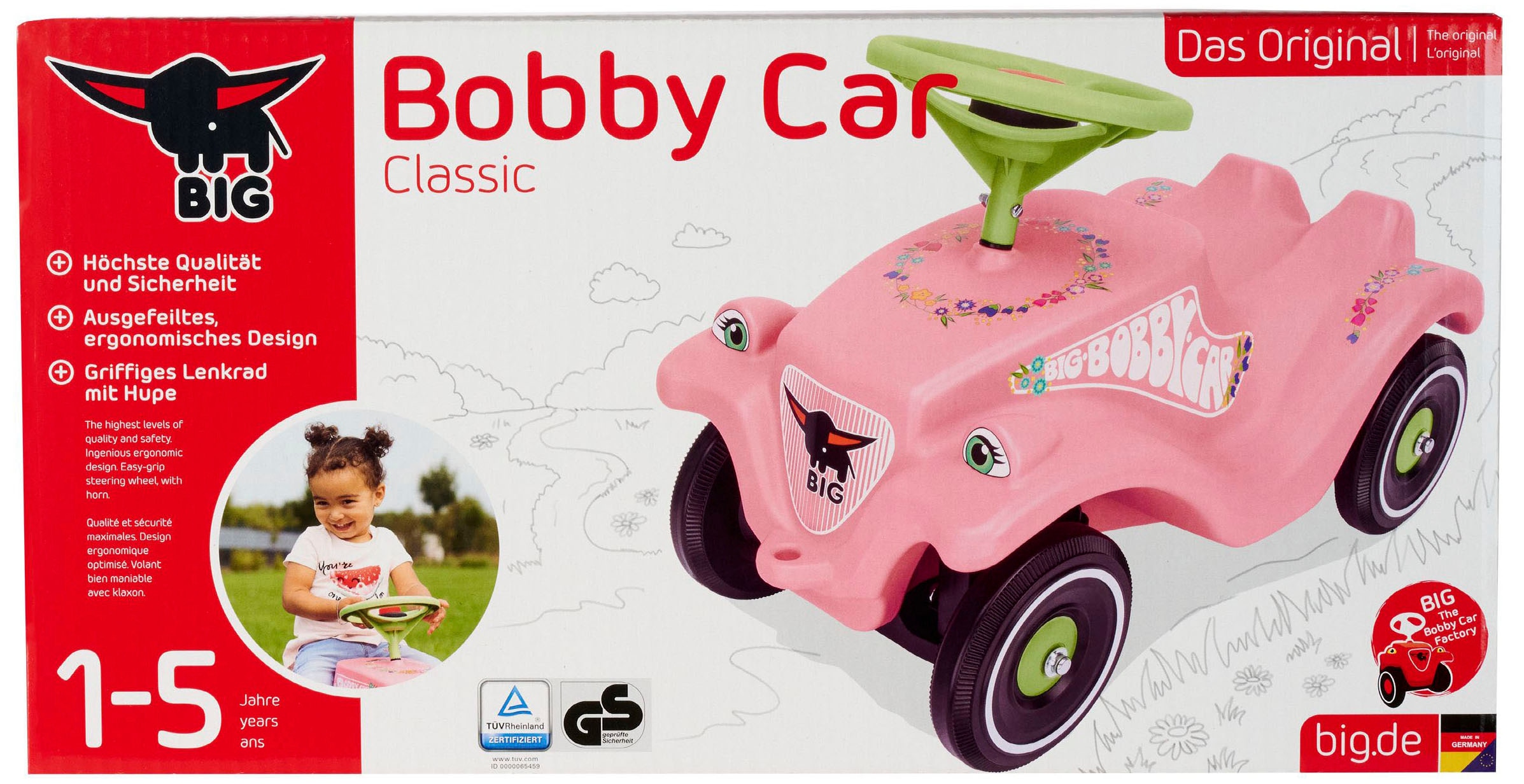BIG Rutscherauto »BIG Bobby Car Classic Flower«, Made in Germany im Online-Shop  kaufen
