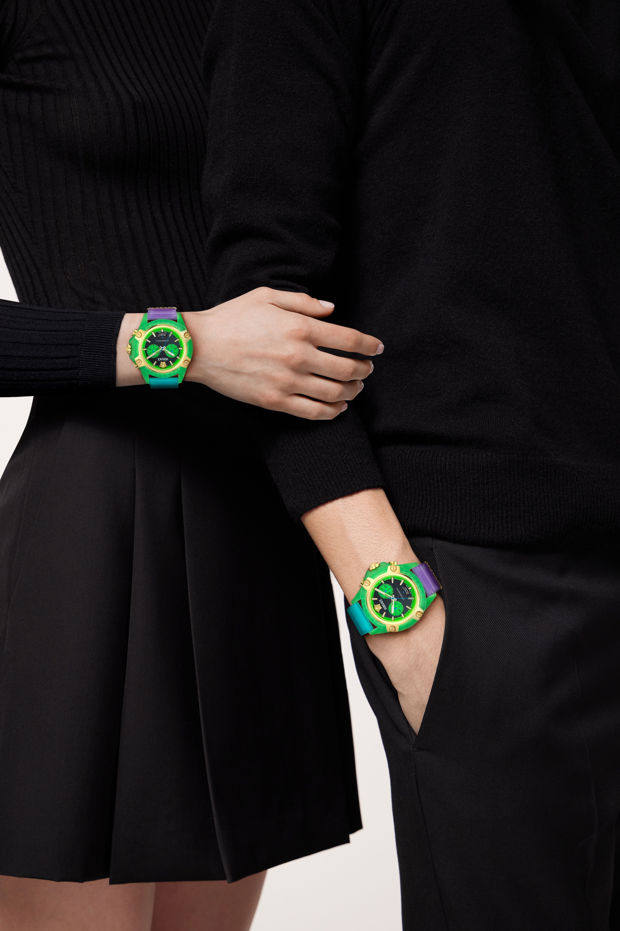 Versace Chronograph »ICON ACTIVE« Quarzuhr, Armbanduhr, Damenuhr, Herrenuhr, Swiss Made, Polyurethanband
