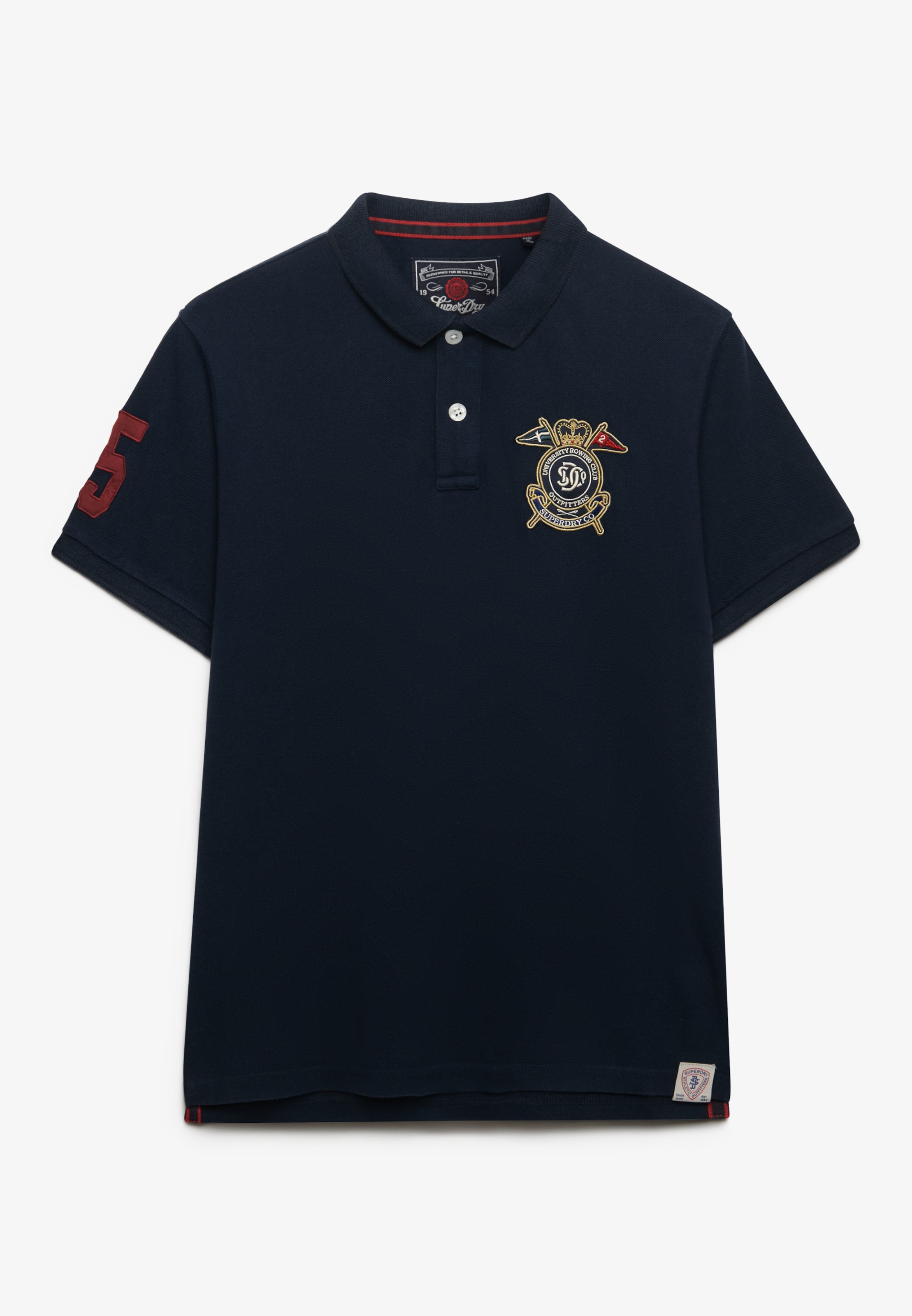 Superdry Poloshirt »CREST POLO« mit Markenlabel, aus Baumwolle, Relaxed Fit, bedruckte Optik