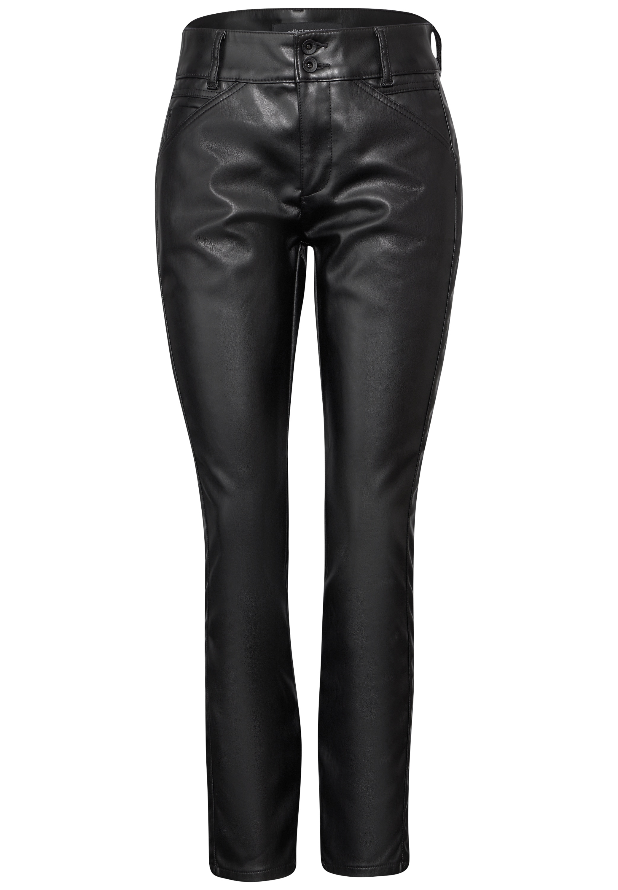 STREET ONE Lederimitathose »Style York PU«, slim fit, 5-Pocket-Stil