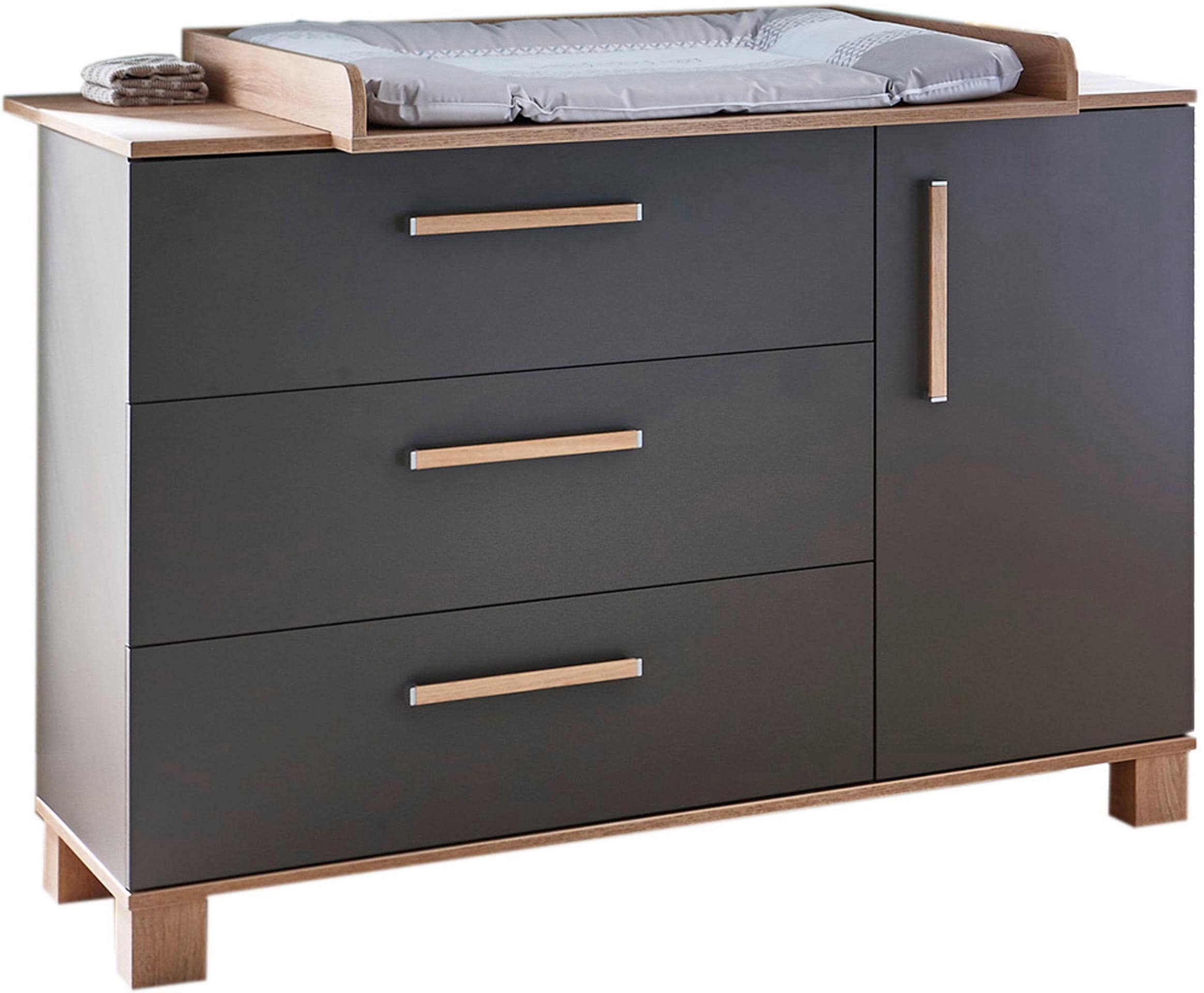 arthur berndt Babyzimmer-Komplettset »Cloe«, (Set, 3 tlg., Kinderbett, Schrank, Wickelkommode), Made in Germany; mit Kinderbett, Schrank und Wickelkommode