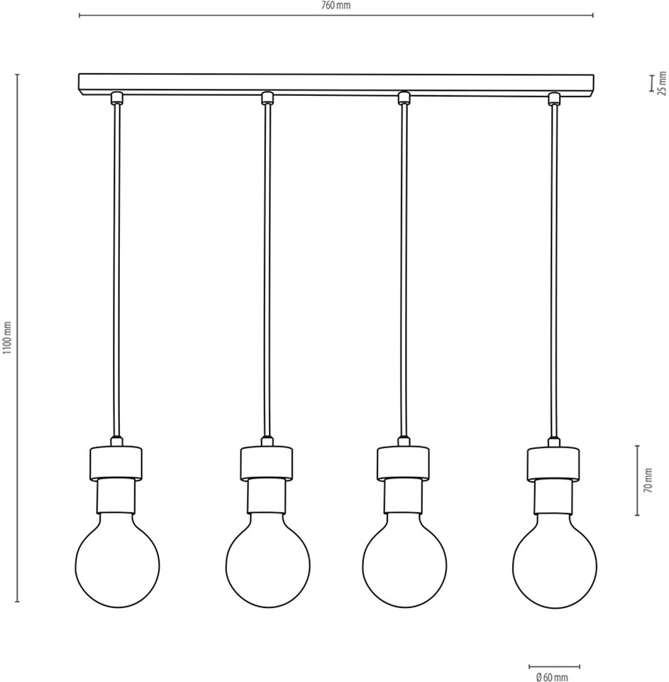 BRITOP LIGHTING Pendelleuchte »CLARTE«, 4 flammig, Leuchtmittel E27   Leuch günstig online kaufen