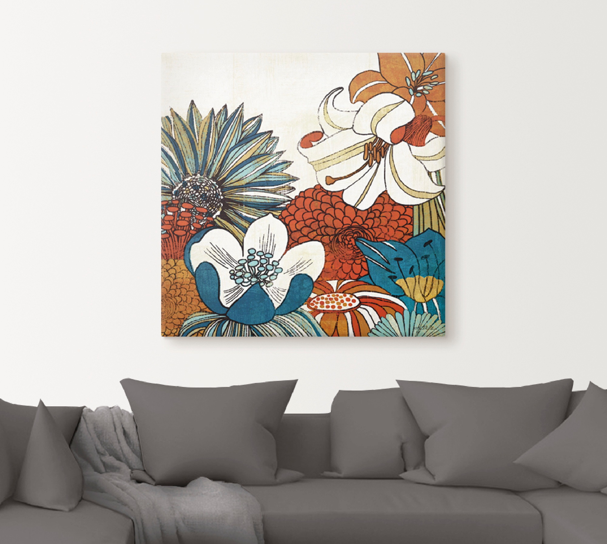 Artland Leinwandbild »Zeitgenössischer Garten II«, Blumen, (1 St.), auf Keilrahmen gespannt