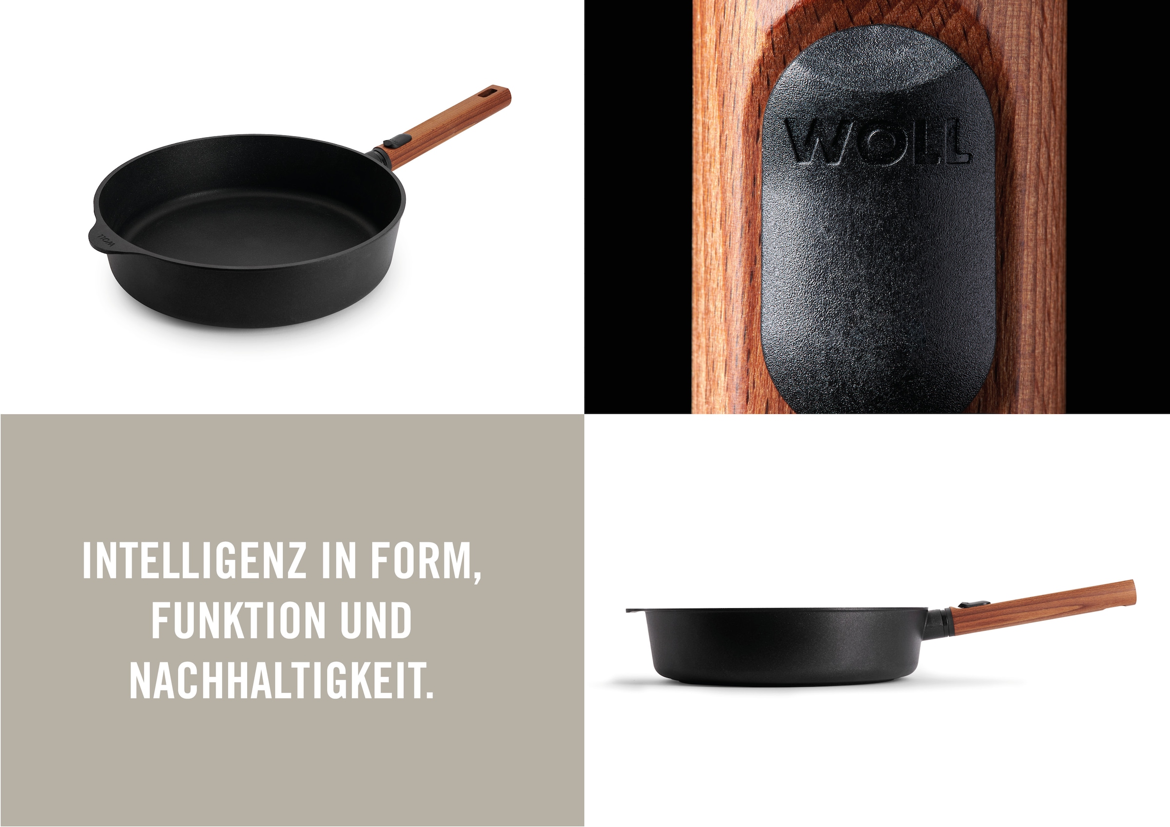 WOLL Schmorpfanne »Eco Logic QXR Guss-Hochrandpfanne«, Aluminiumguss, (1 tlg.), PFAS-freie Diamond-QXR - Beschichtung