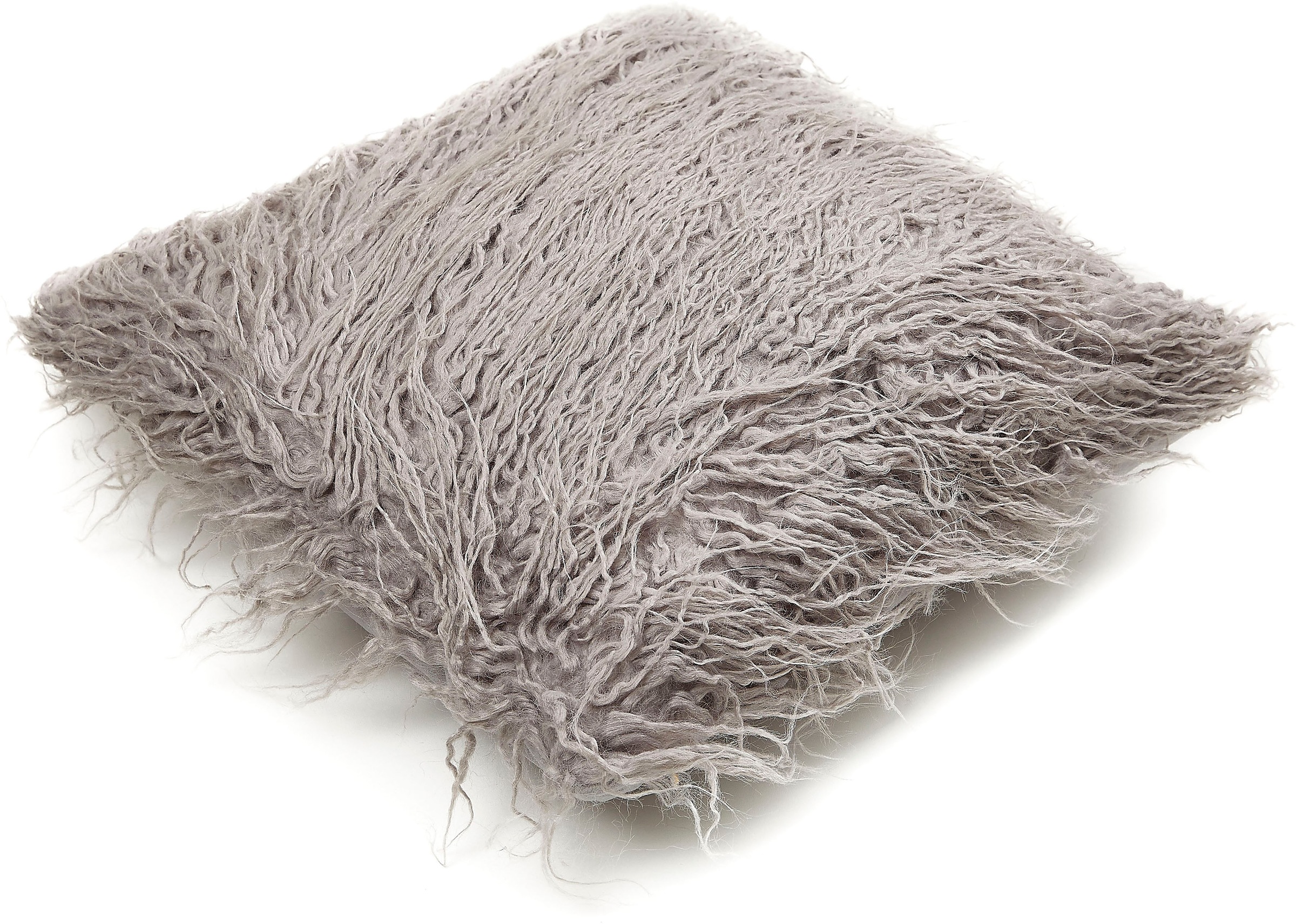 ANDIAMO Fellkissen »Dekokissen Flocki« Dekokissen, eckig, 40x40 cm, einzeln oder als 4er Set, mit Füllung grau + Felloptik Obermaterial: 100%...
