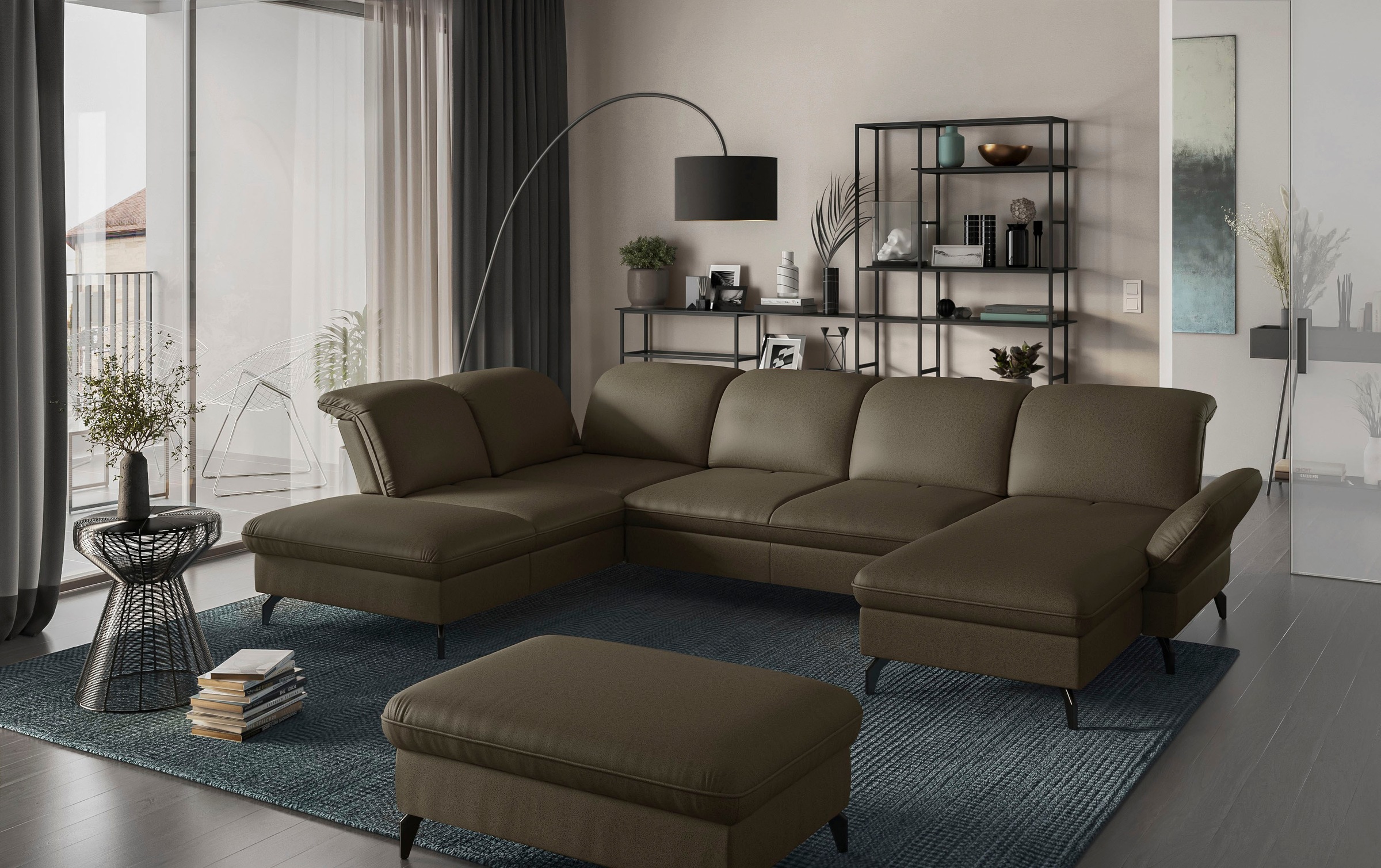sit&more Wohnlandschaft Leandro U-Form, Wahlweise mit Bett-, Kopfteil - und günstig online kaufen