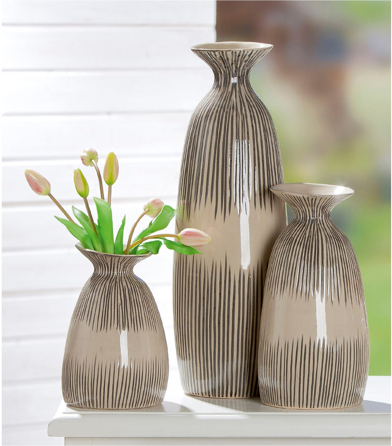 GILDE Bodenvase »Kragenvase "Pula" H. 50 cm«, (1 St.) günstig online kaufen