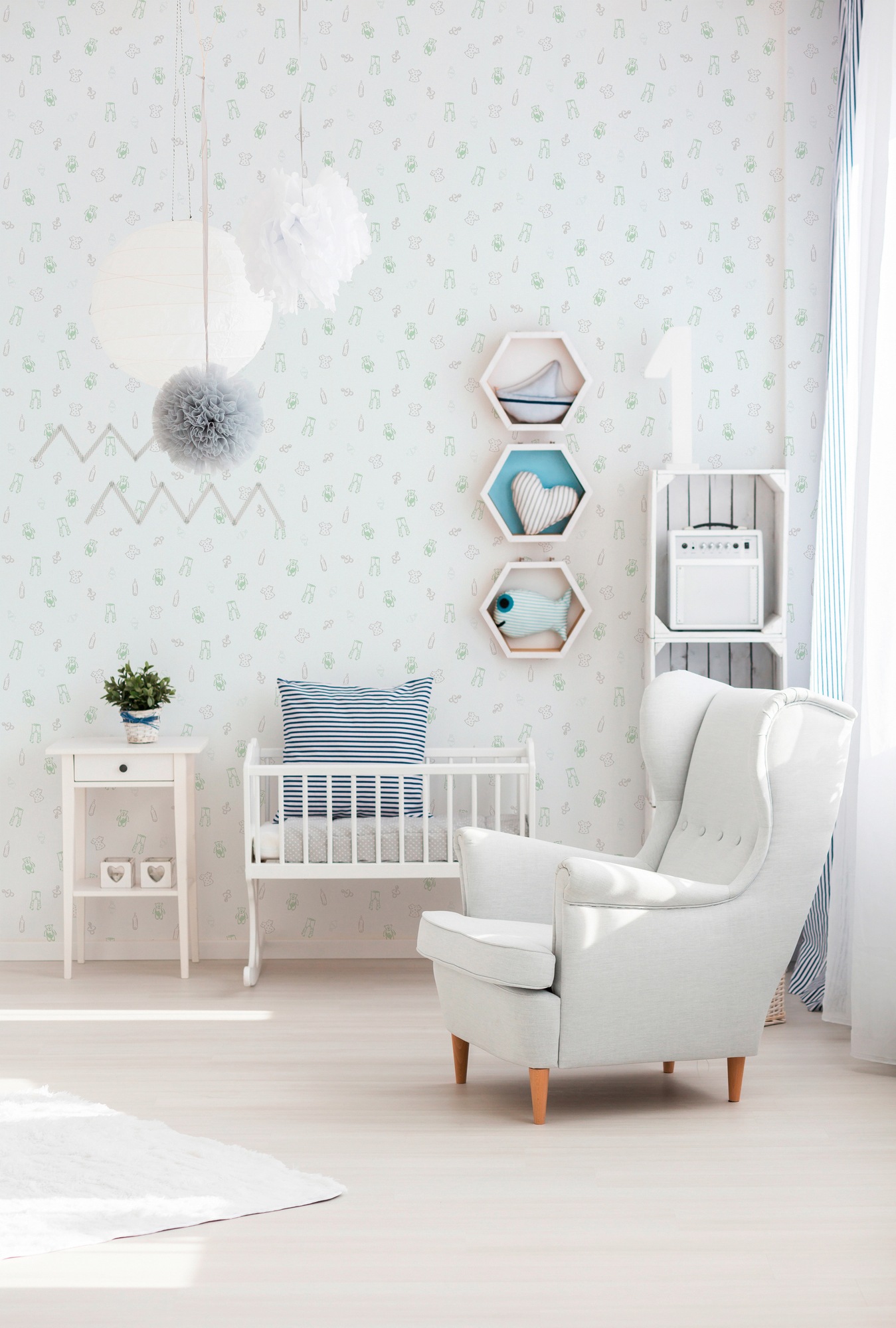 living walls Vliestapete »Little Stars«, Strukturmuster-gemustert-Motiv, Tapete Kinder Metallic Tapeten Kinderzimmer Schlafzimmer Design Optik