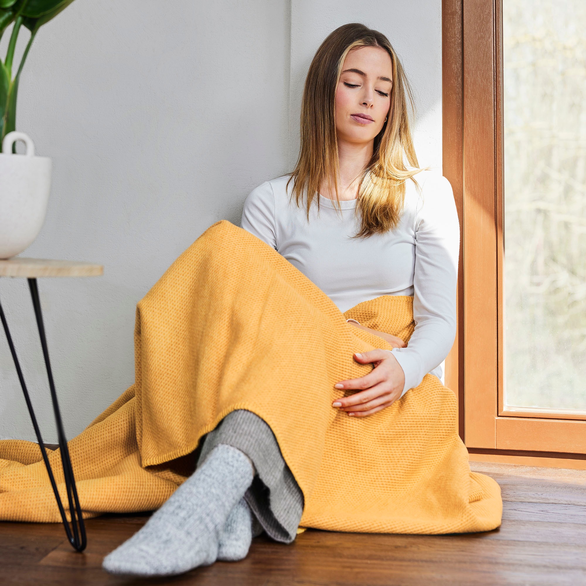 IBENA Wohndecke »Uni Struktur Decke Charlotte«, mit gewebter Struktur