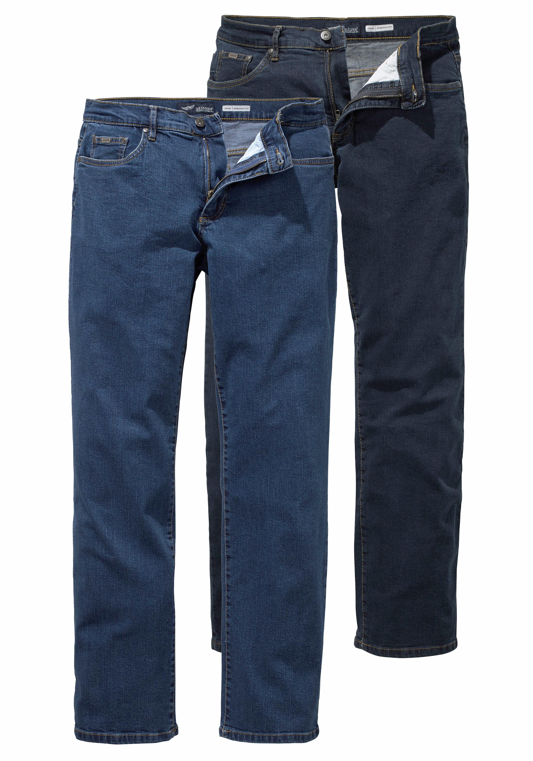 Stretch-Jeans »John«, (Packung, 2 tlg.), Straight Fit