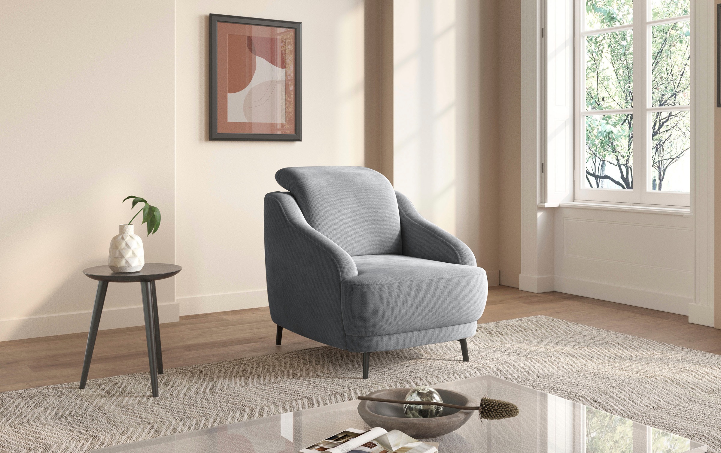sit&more Sessel »Blues«, (1 St.), mit Metallfüßen, schwarz-matt günstig online kaufen