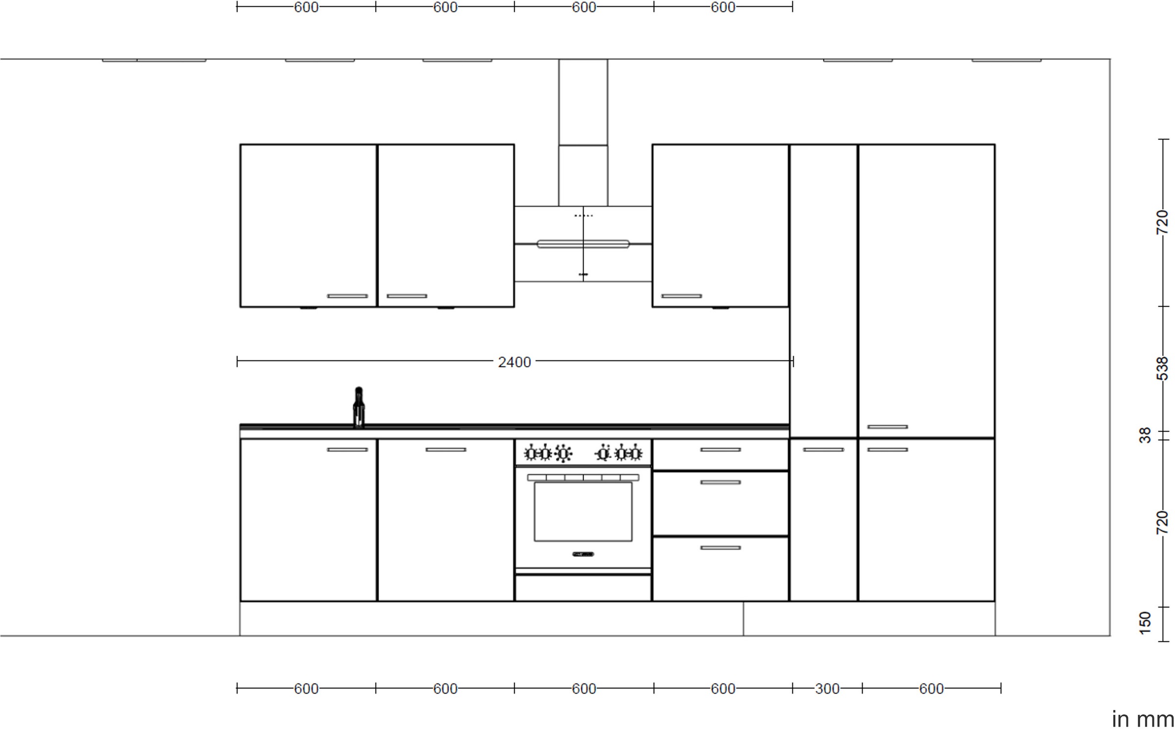 nobilia® Küchenzeile »"Laser II", Ausrichtung wählbar, Breite 330 cm« vormontiert, wahlw. mit unterschiedlichen E-Geräten-Sets