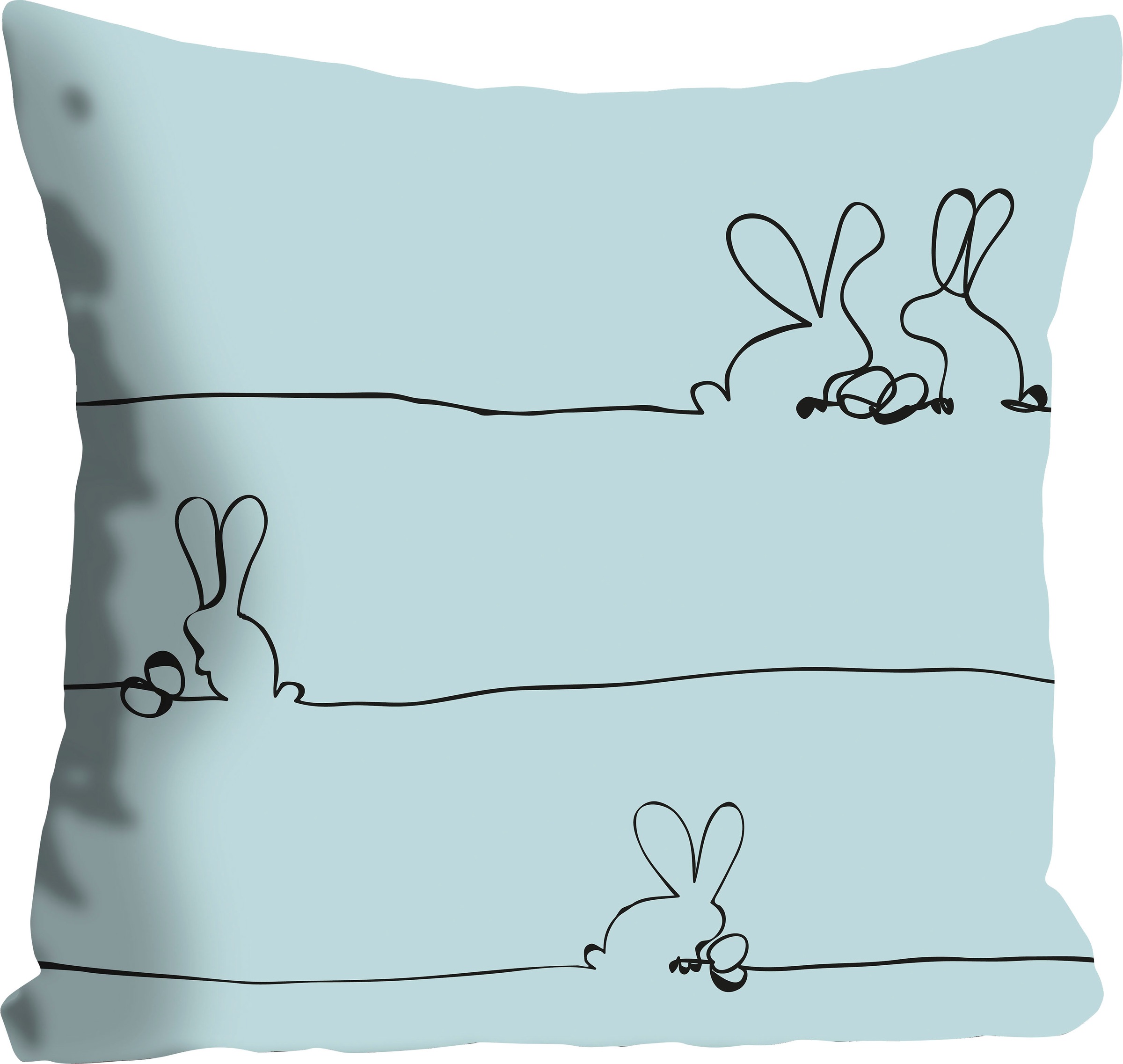 queence Dekokissen »Bunny Family mint«, Kissenhülle,Osterhasen,Hase,Paar,Fr günstig online kaufen