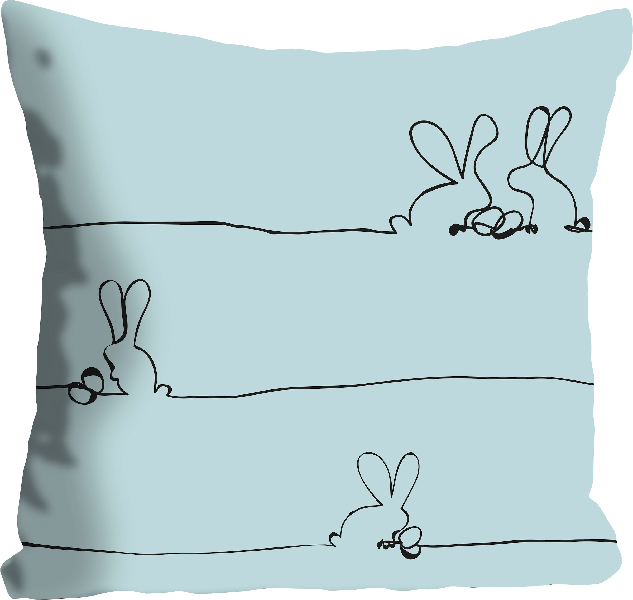 queence Dekokissen »Bunny Family mint«, mit einem österlichem Hasenpaar, Ki günstig online kaufen