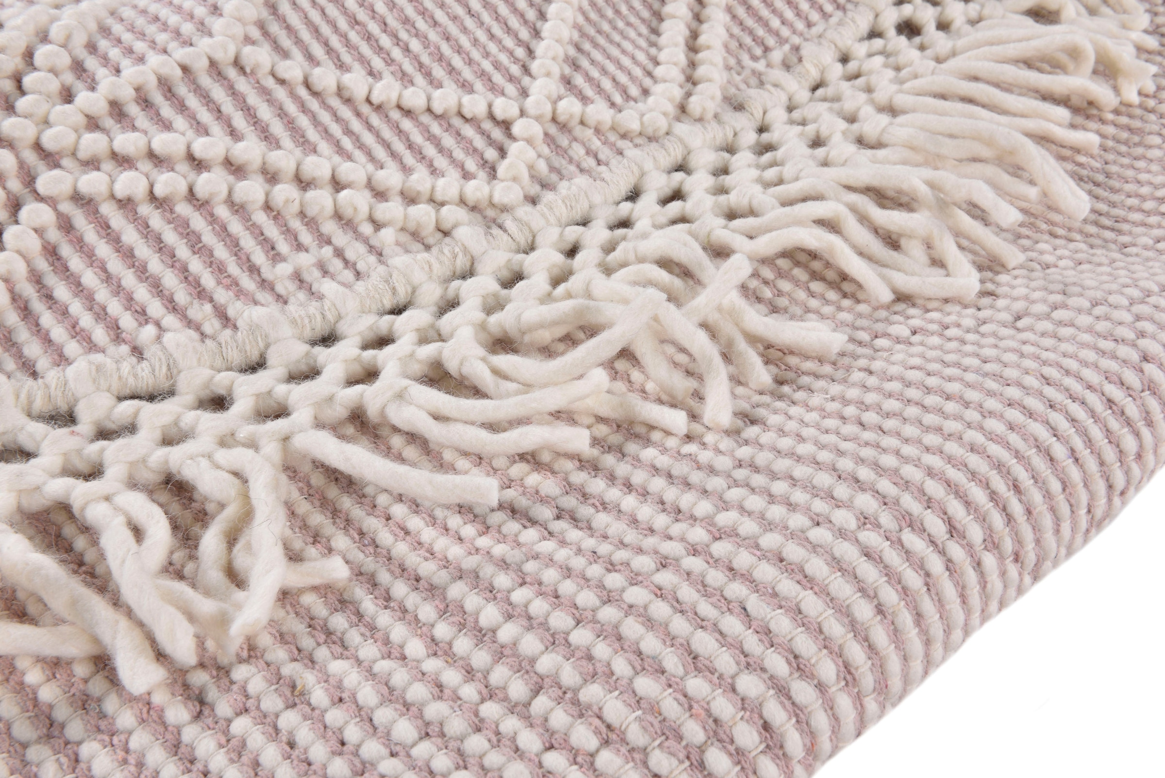 TOM TAILOR HOME Teppich »Colored Macrame«, rund, 10 mm Höhe, Handweb Teppich, reine Wolle, handgewebt, mit Fransen, Scandi Design