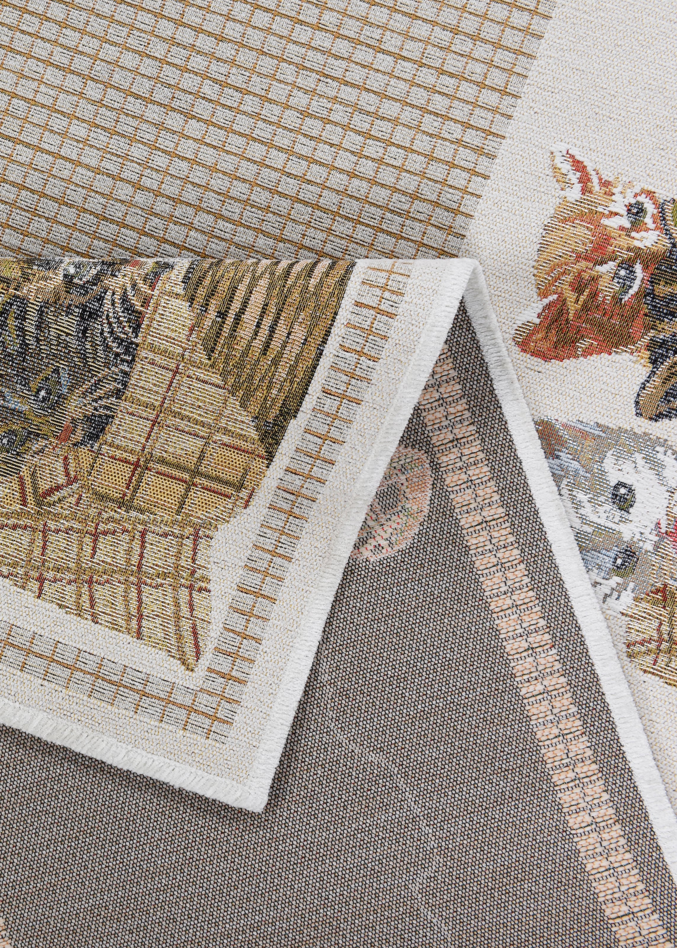 THEKO Teppich »Flomi Kitten«, rechteckig, 4 mm Höhe, mit Bordüre und niedlichem Katzenmotiv