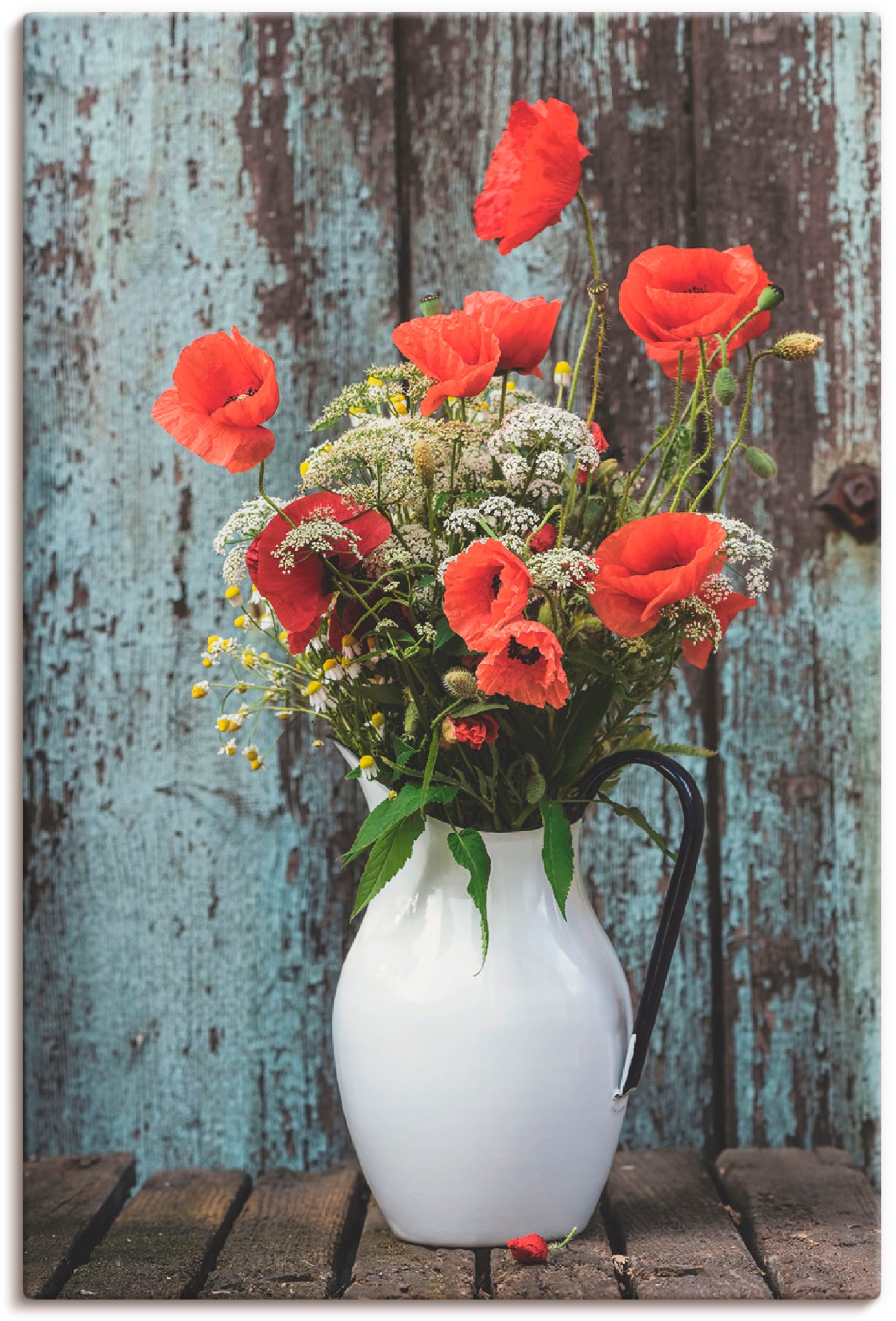 Artland Wandbild »Krug mit Mohnblumen« Blumen 1 Stk. tlg. als Alubild, Outd günstig online kaufen