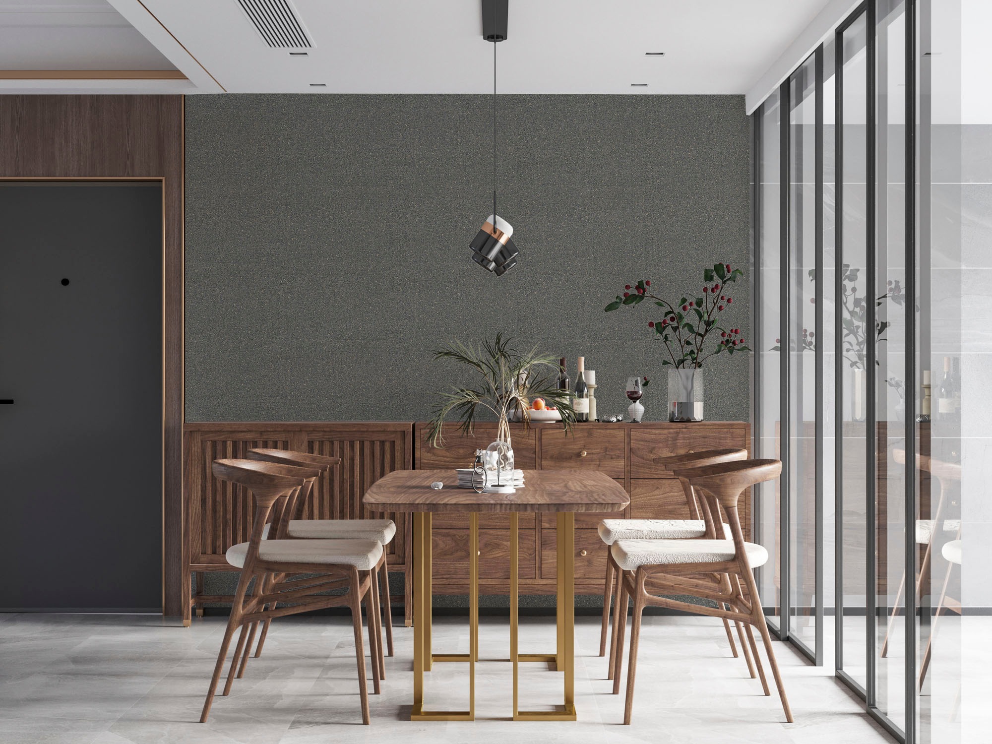 living walls Vliestapete »My Home My Spa«, glänzend-Minimalmuster-Strukturmuster, Design Tapete Dunkelgrau leicht strukturiert Vlies Tapeten Wohnzimmer