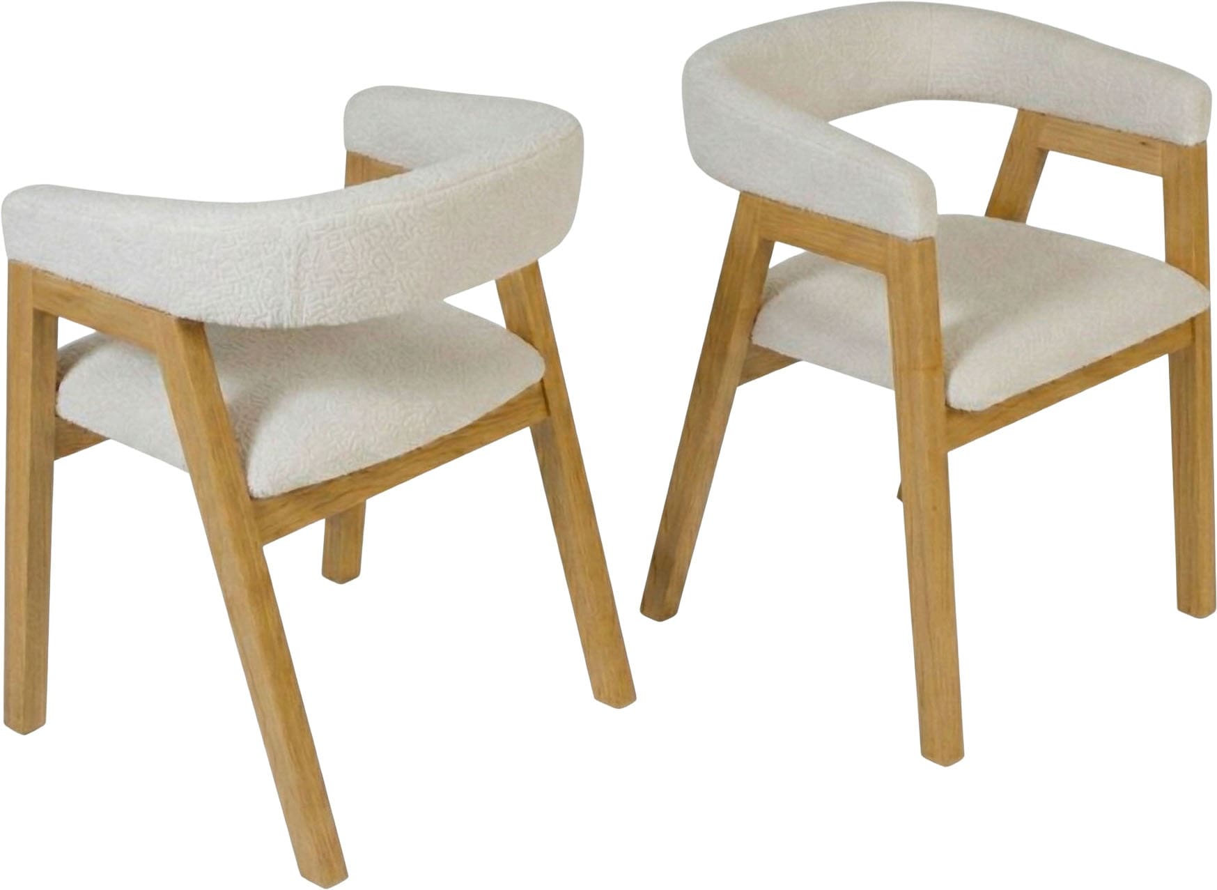 Jahnke Armlehnstuhl »BOW SIT DUO« (Set) Esszimmerstuhl (2er Set), Massivholz, Boucle-Stoff,bis 110kg belastbar