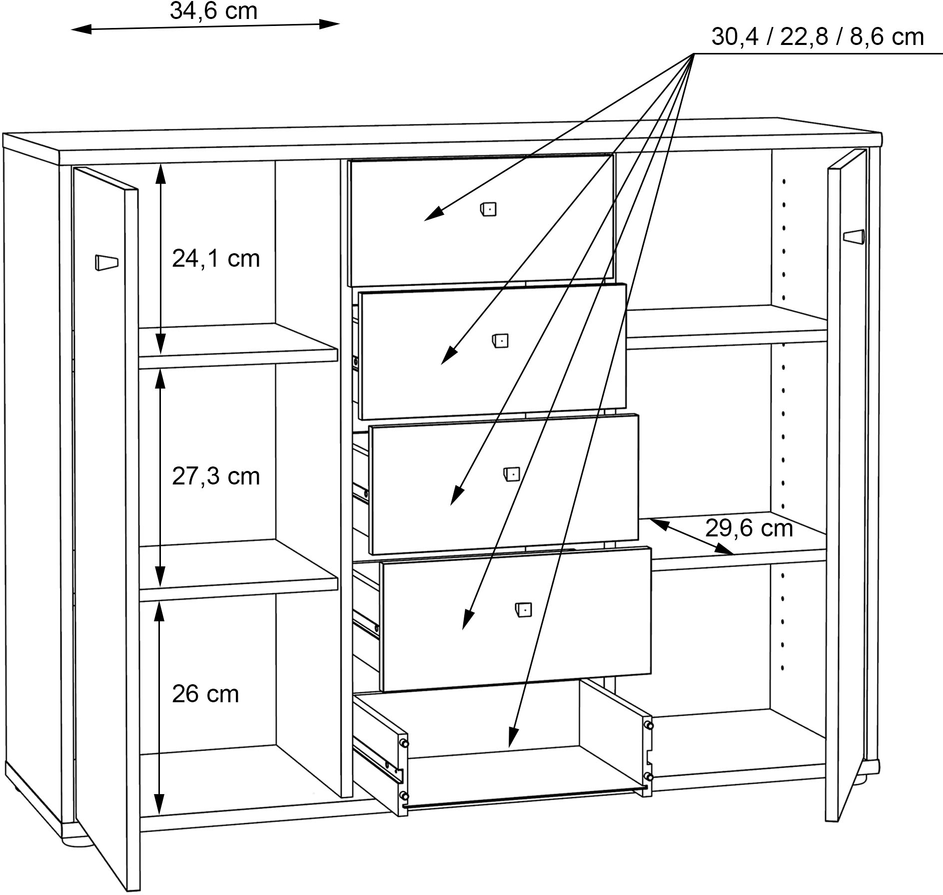 FORTE Kommode »Tempra«, Breite 108,8 cm