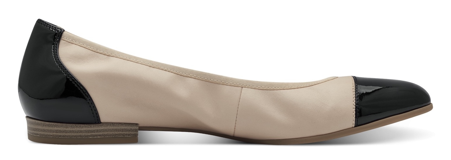 Tamaris Ballerina, Blockabsatz, Businessschuh, Schlupfschuh mit Elastikeinfass