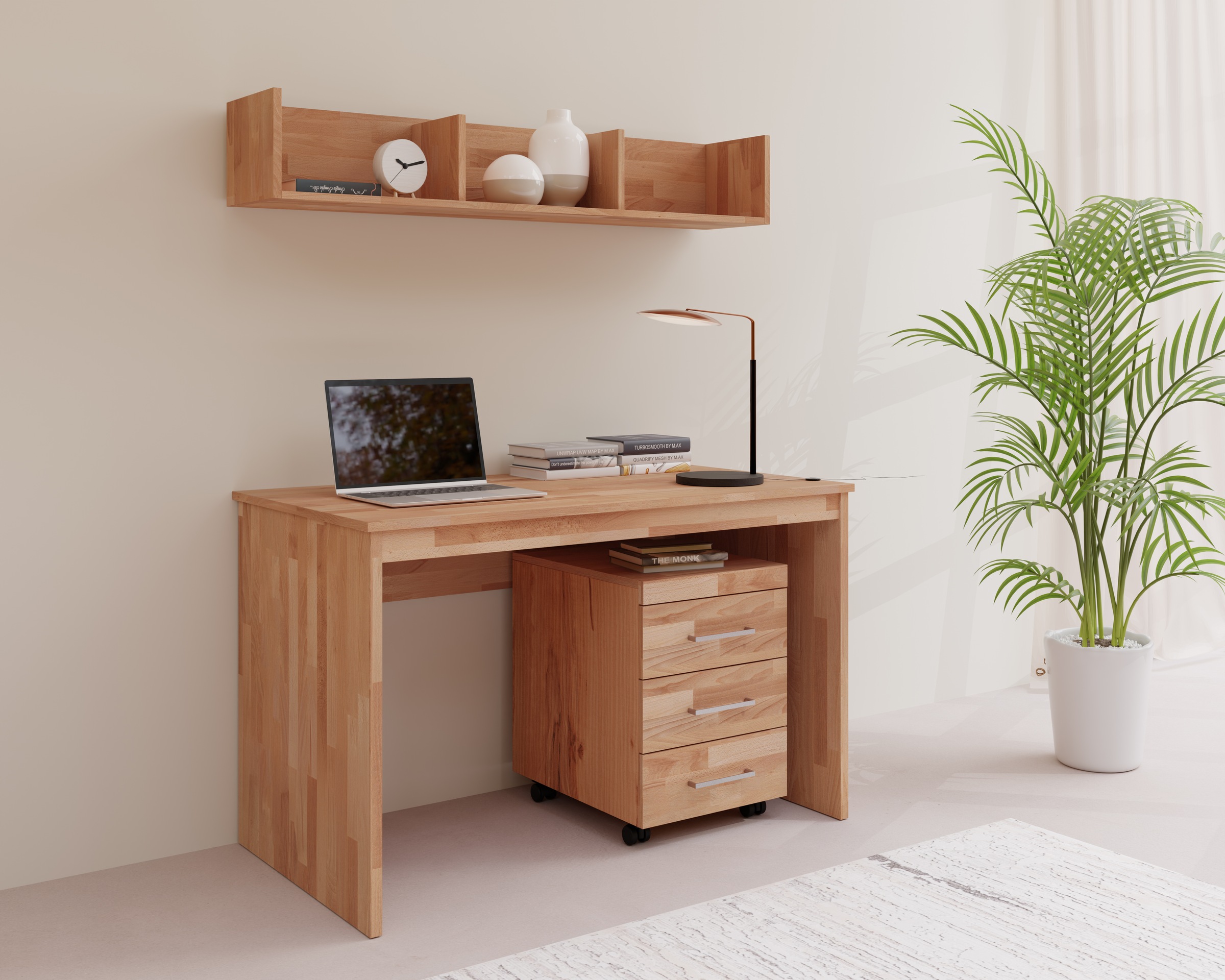 Home affaire Büromöbel-Set »Logo« Set besteht aus Schreibtisch,Rollcointain günstig online kaufen