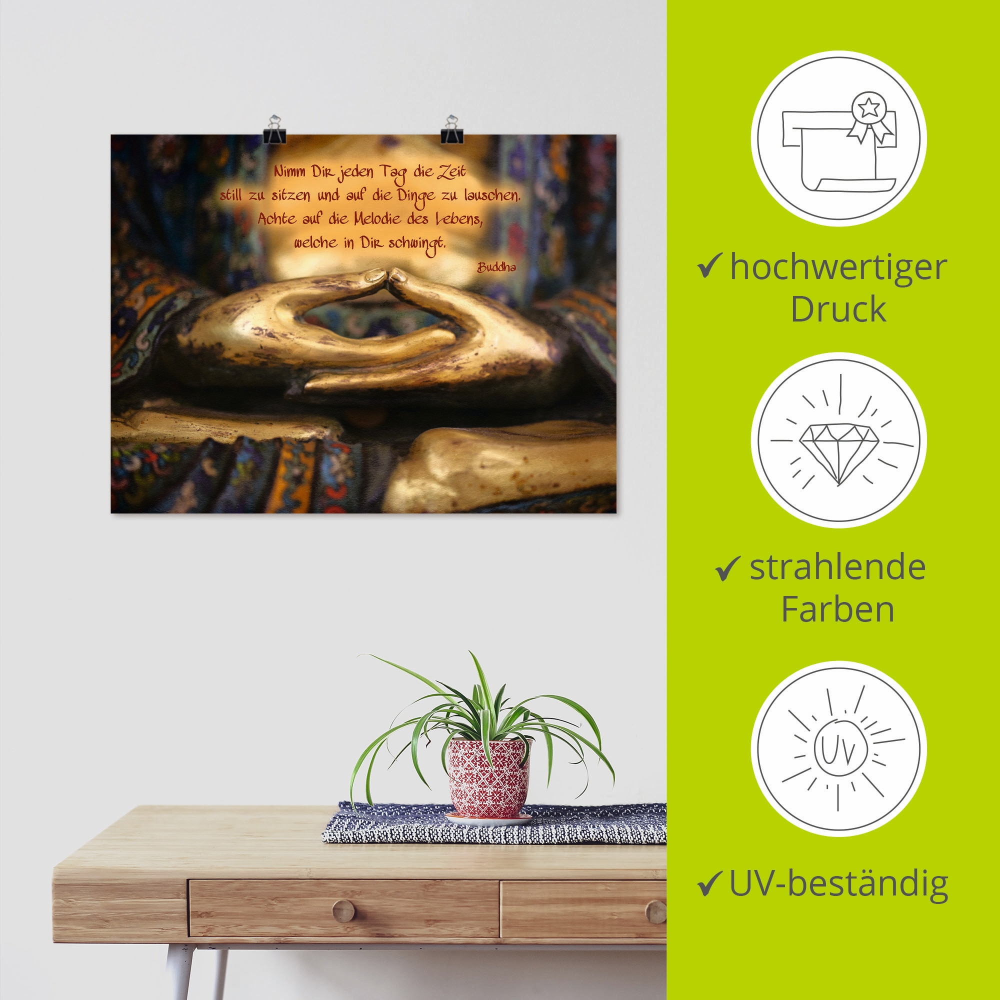Artland Wandbild »Weisheit«, Religion, (1 St.), als Leinwandbild, Poster, Wandaufkleber in verschied. Größen