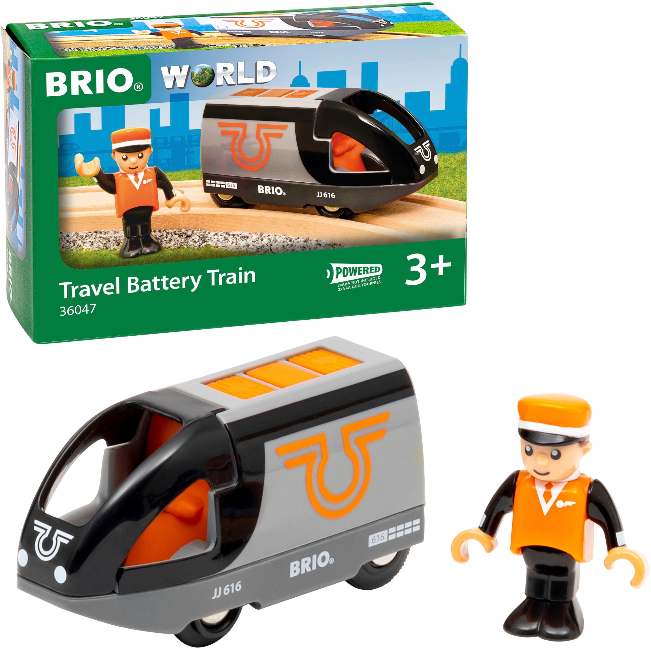 BRIO® Spielzeug-Eisenbahn »BRIO® WORLD, Orange-schwarzer Reisezug«