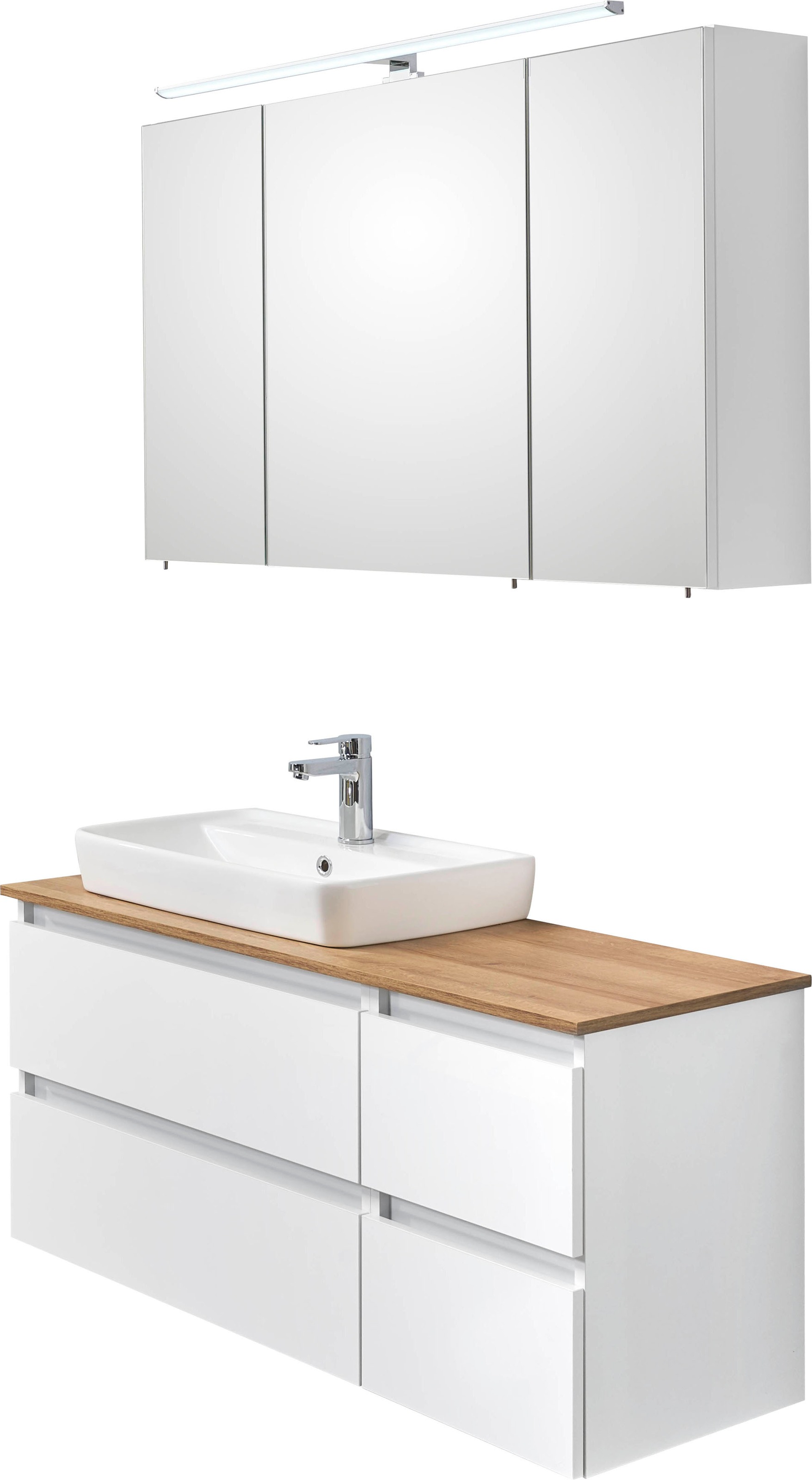 Saphir Badmöbel-Set »Quickset 360 2-teilig, Keramik-Aufsatzbecken mit LED-S günstig online kaufen