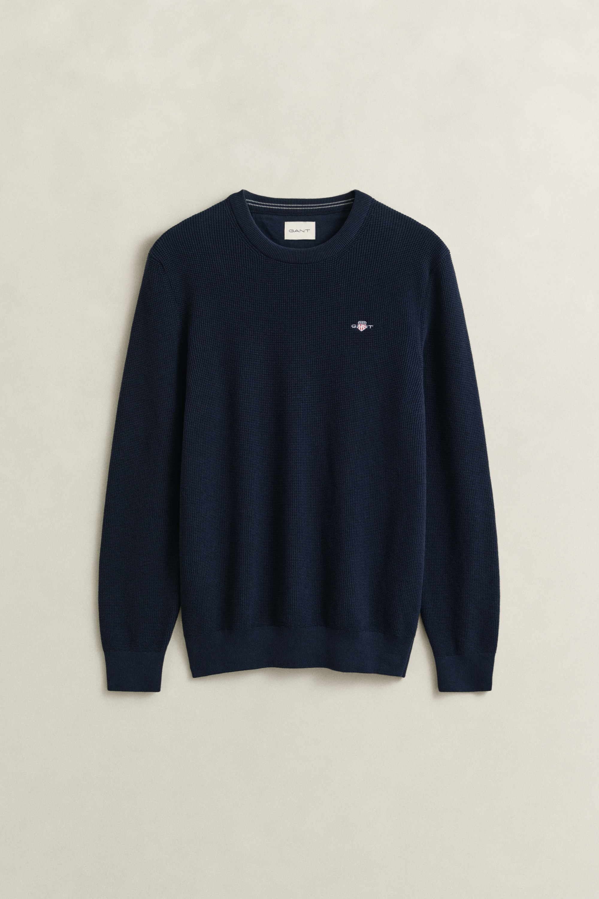 Gant Strickpullover »MICRO TEXTURED COTTON C-NECK« Regular fit mit Rundhalsausschnitt