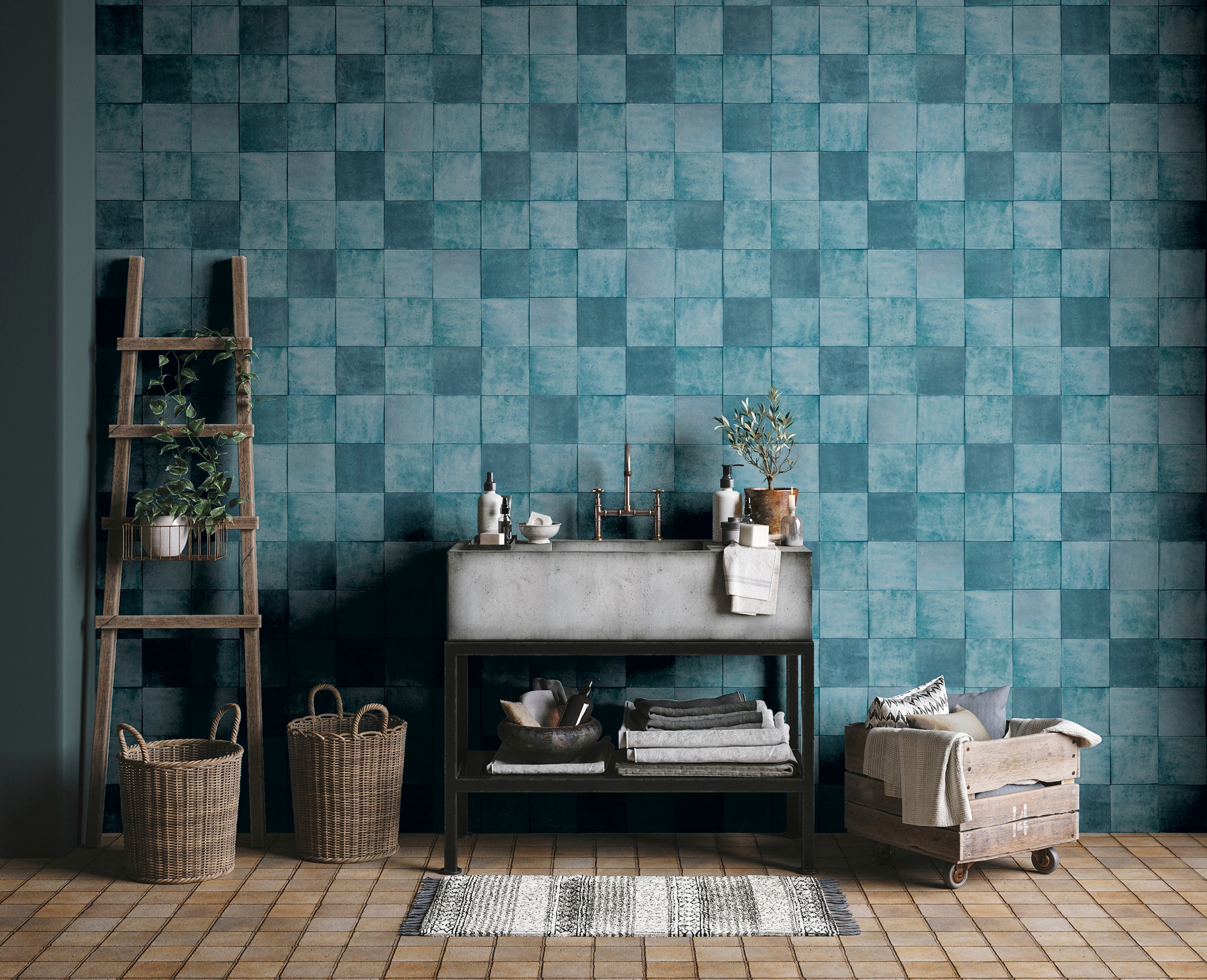 Marburg Fototapete »Tile«, matt, moderne Tapete für Wohnzimmer Schlafzimmer günstig online kaufen