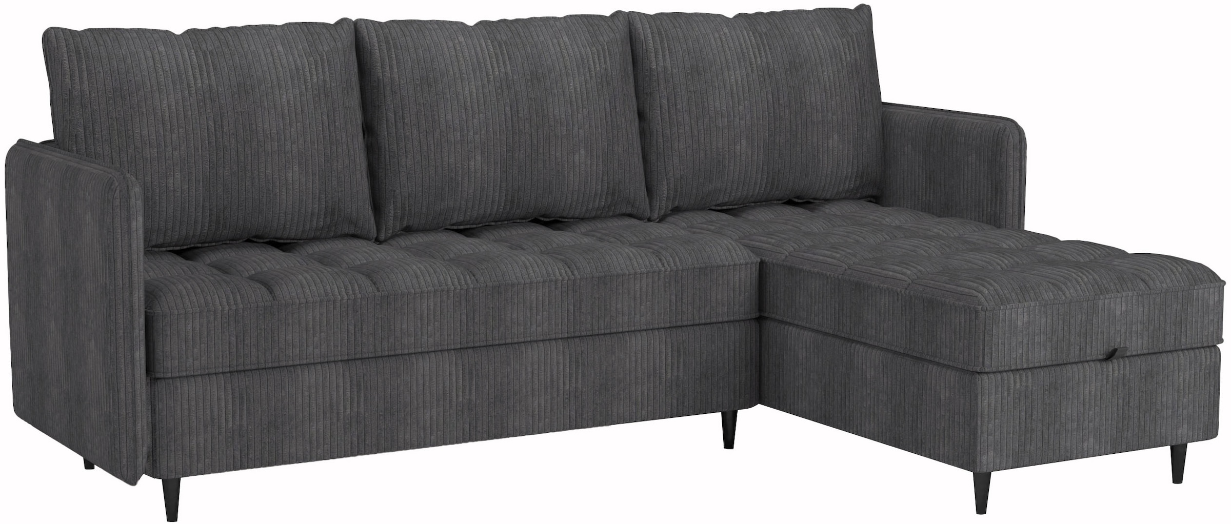 Dorel Home Ecksofa »LINDHUS, Cord, L-Form, Breite 194cm, verschiedene Stellvarianten« Recamiere, Stauraum, Modulsofa