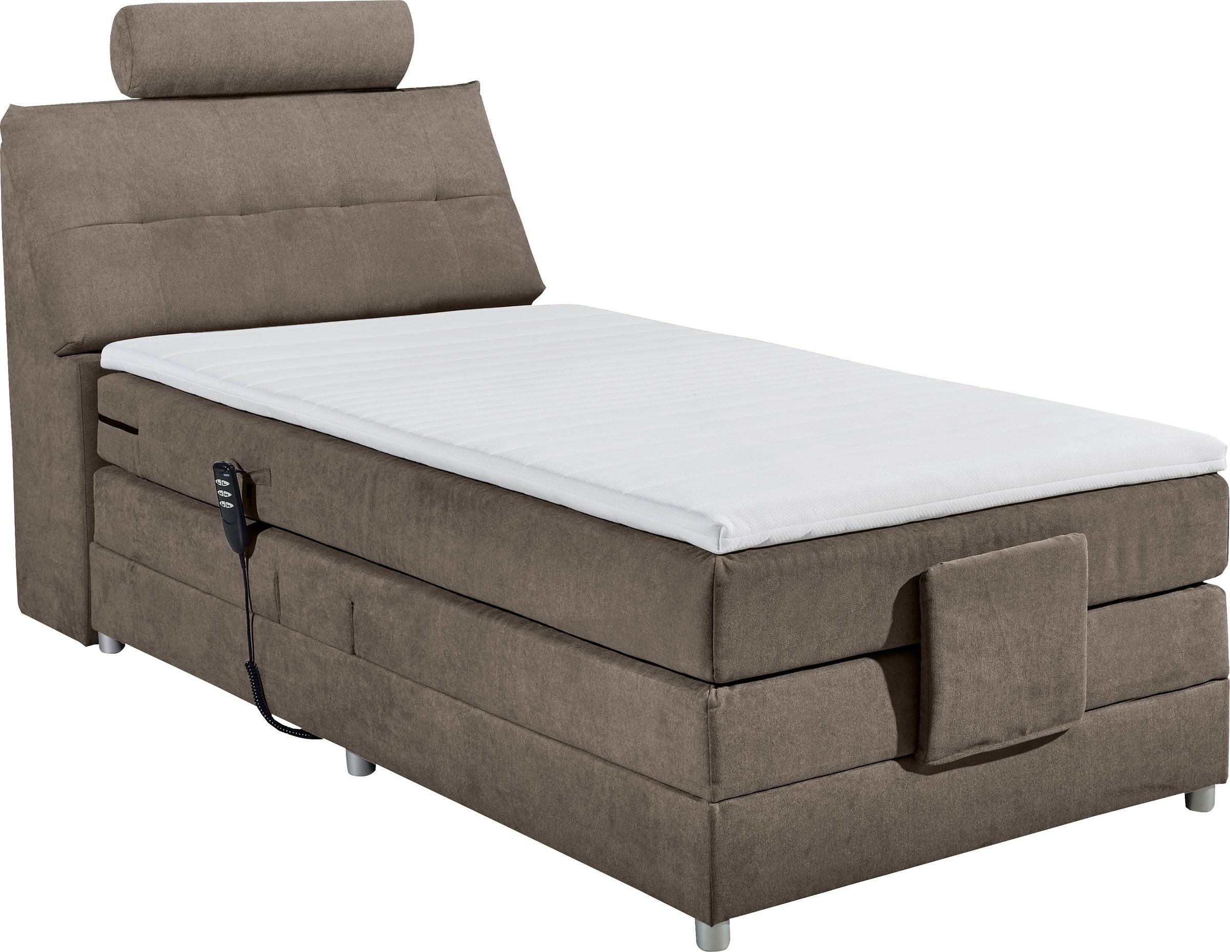 ED EXCITING DESIGN Boxspringbett »Palermo«, inkl. Motor, Topper, Kopfstütze günstig online kaufen