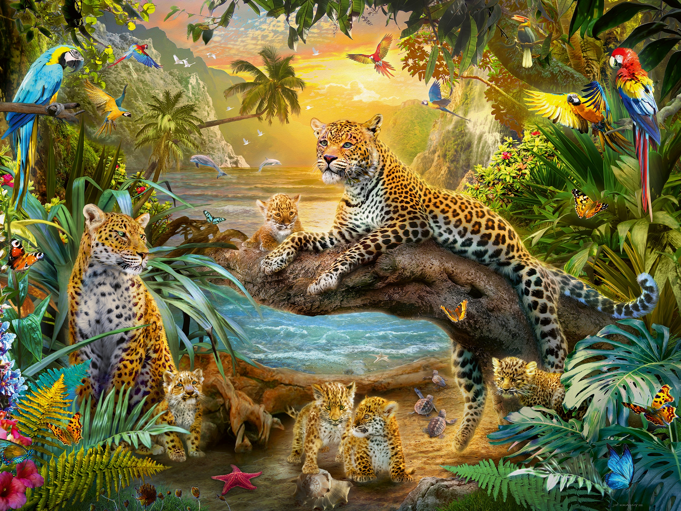 Ravensburger Puzzle »Leopardenfamilie im Dschungel«, Made in Germany