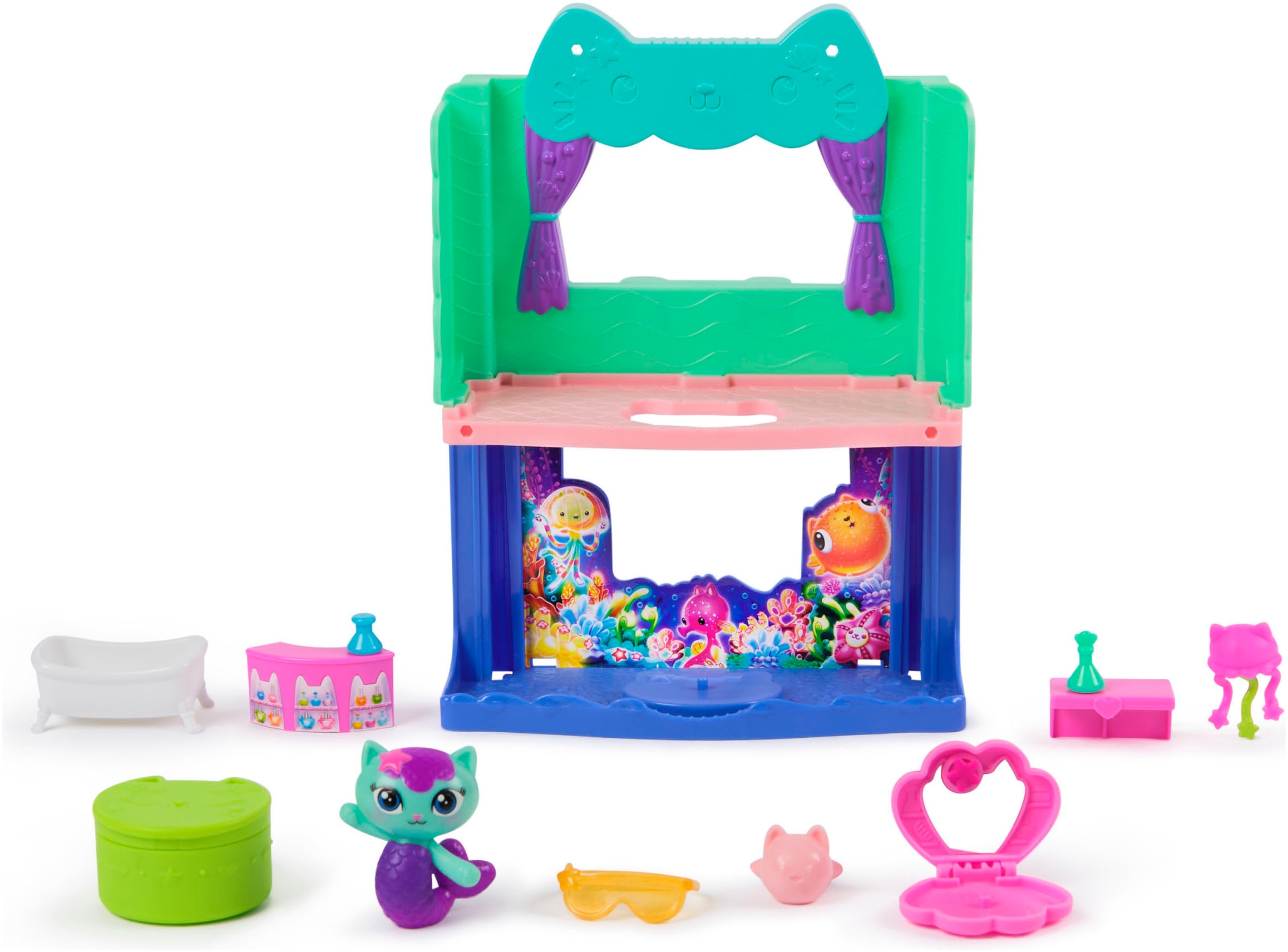 Spin Master Spielwelt »Gabby’s Dollhouse: Der Film – Portal Raum Spa-tastisches Badezimmer« von Meerkätzchen; mit Katzenfigur