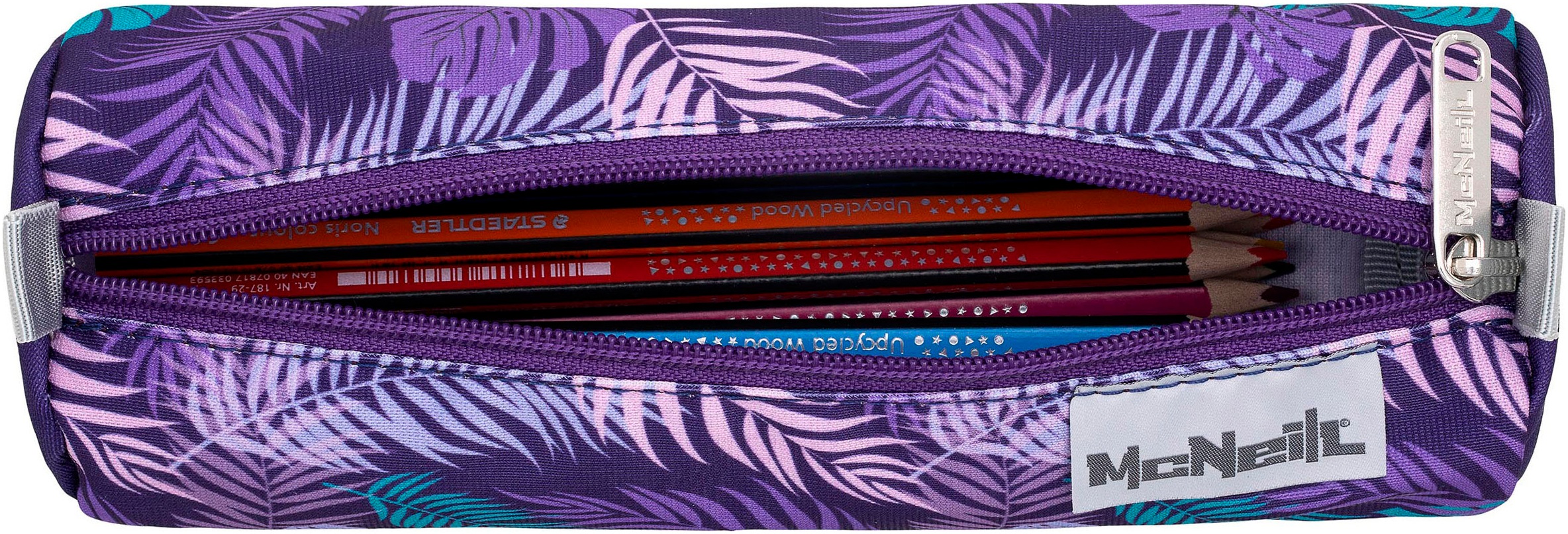 McNeill Schulranzen »Perfecto, Dschungel«, reflektierende Streifen auf den Schultergurten-retroreflektierende Flächen, inkl. Federmäppchen, Turnbeutel, Schlamperrolle & Motivmagnet
