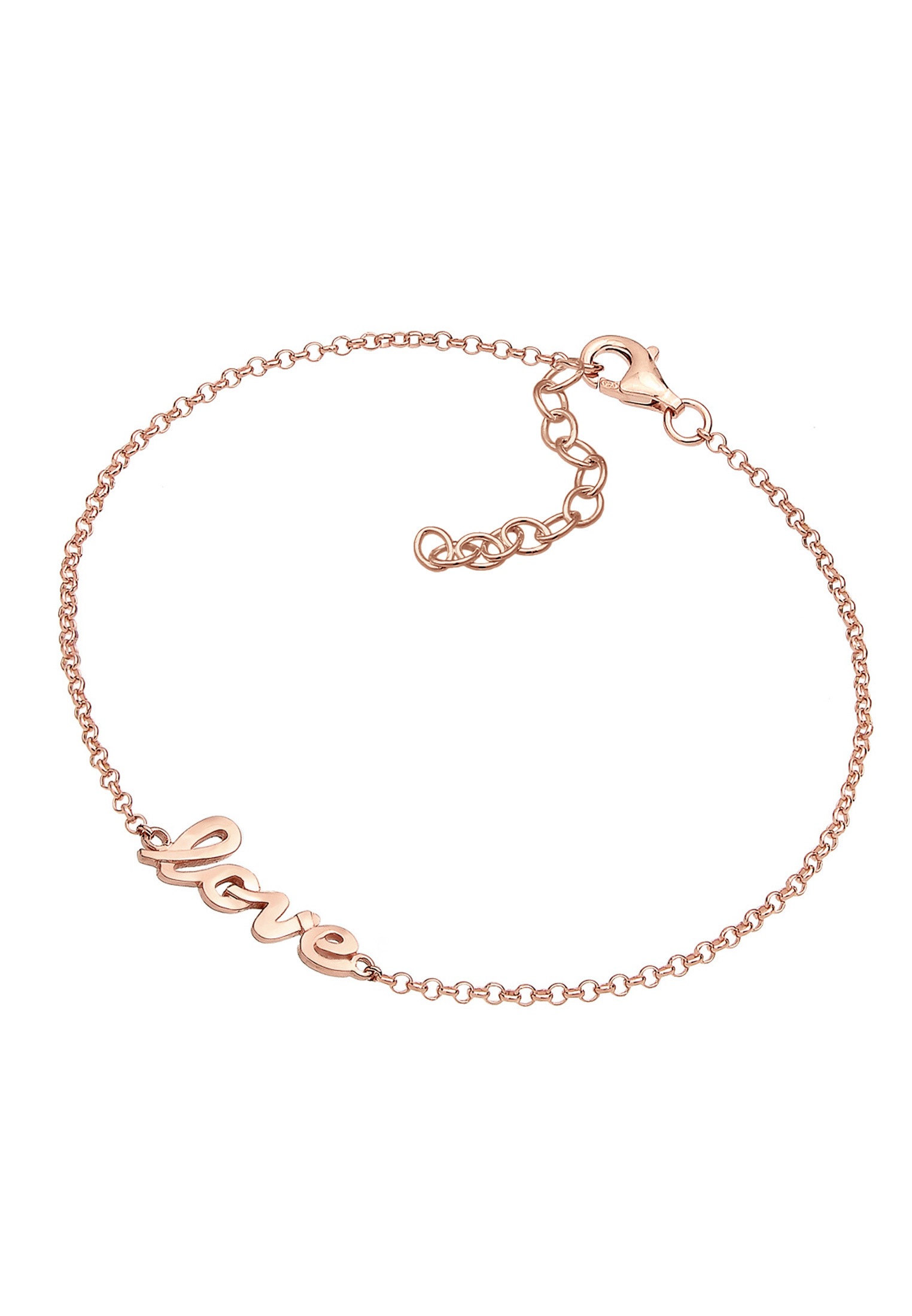 Elli Armband »ROSÉGOLD 925 Silber mit "Love" Schriftzug«